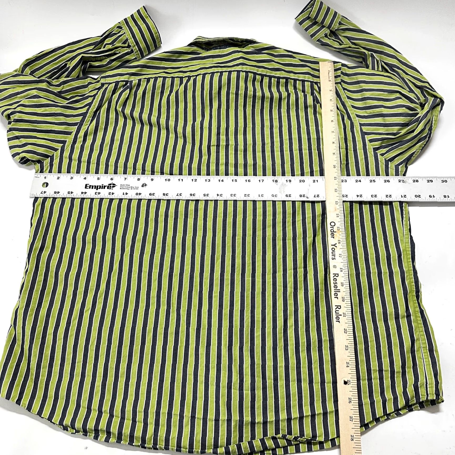 Michael Kors VINTAGE Michael Kors Button-Up Shirt 2XL Green Striped Cotton Long Sleeve Mens Retro 90s Y2K Casual Business Size US XXL / EU 58 / 5 - 4 Thumbnail