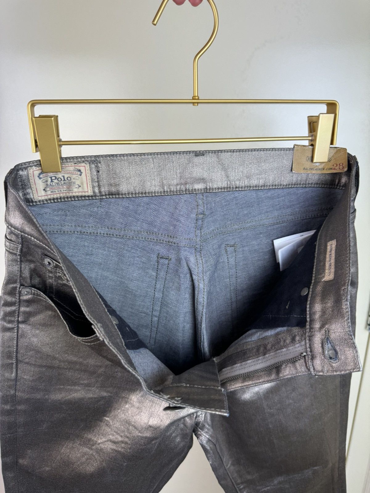 Ralph Lauren Ralph Lauren tompkins skinny metalized rubberized jeans 28 Size 28" / US 6 / IT 42 - 10 Thumbnail