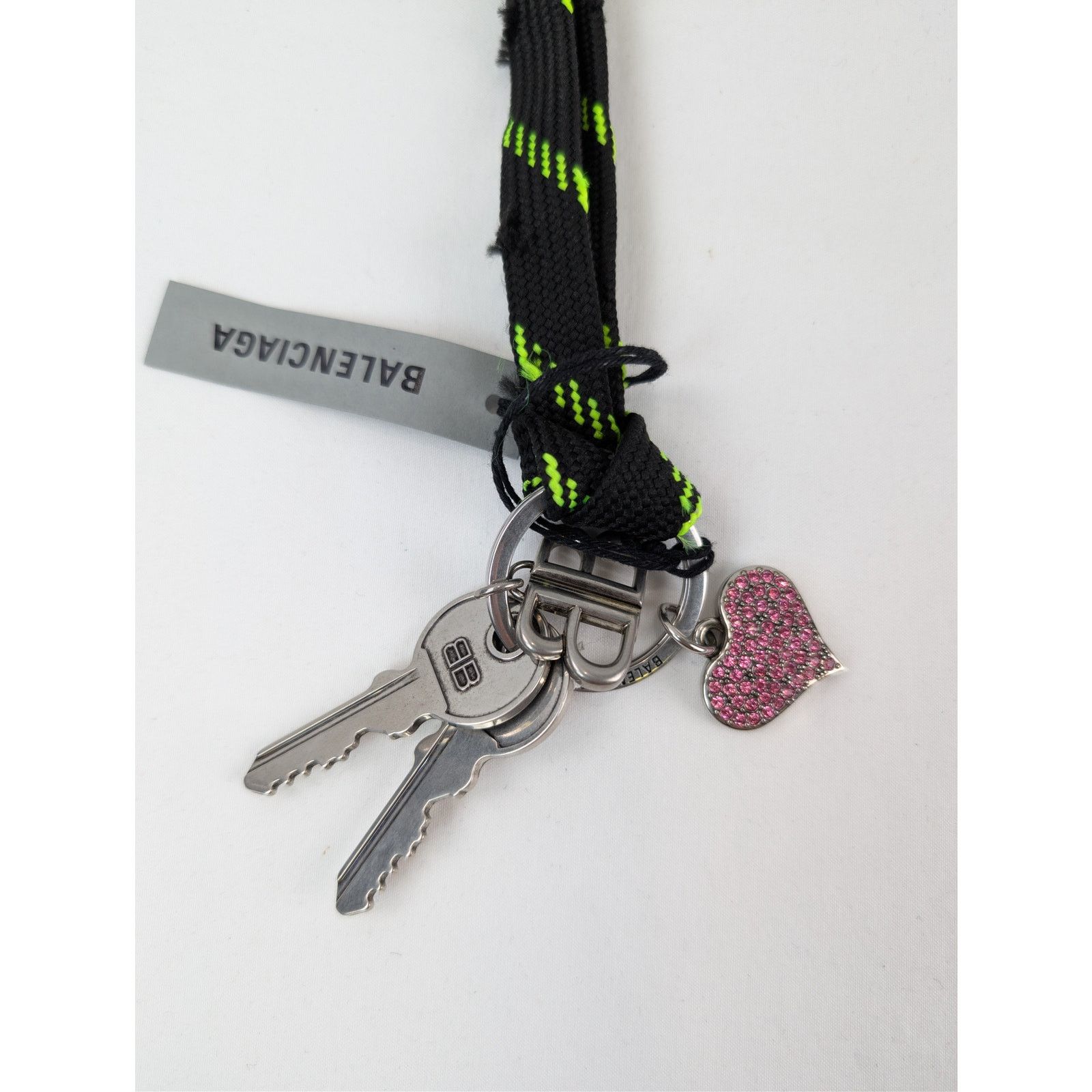 Balenciaga o1rshd1 Q:2 / Size: OS / BB Shoelace Keyring in Black Size ONE SIZE - 6 Thumbnail