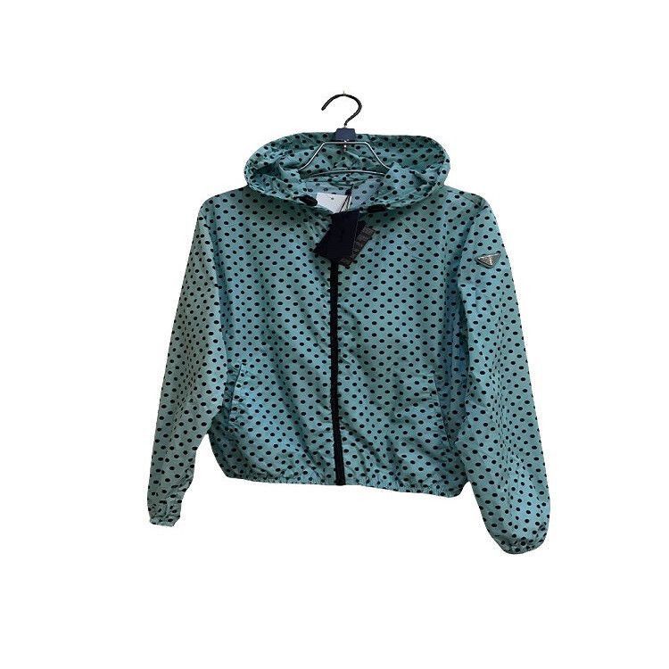 Prada Polka Dot Print Versatile Light Blue Jacket-2506