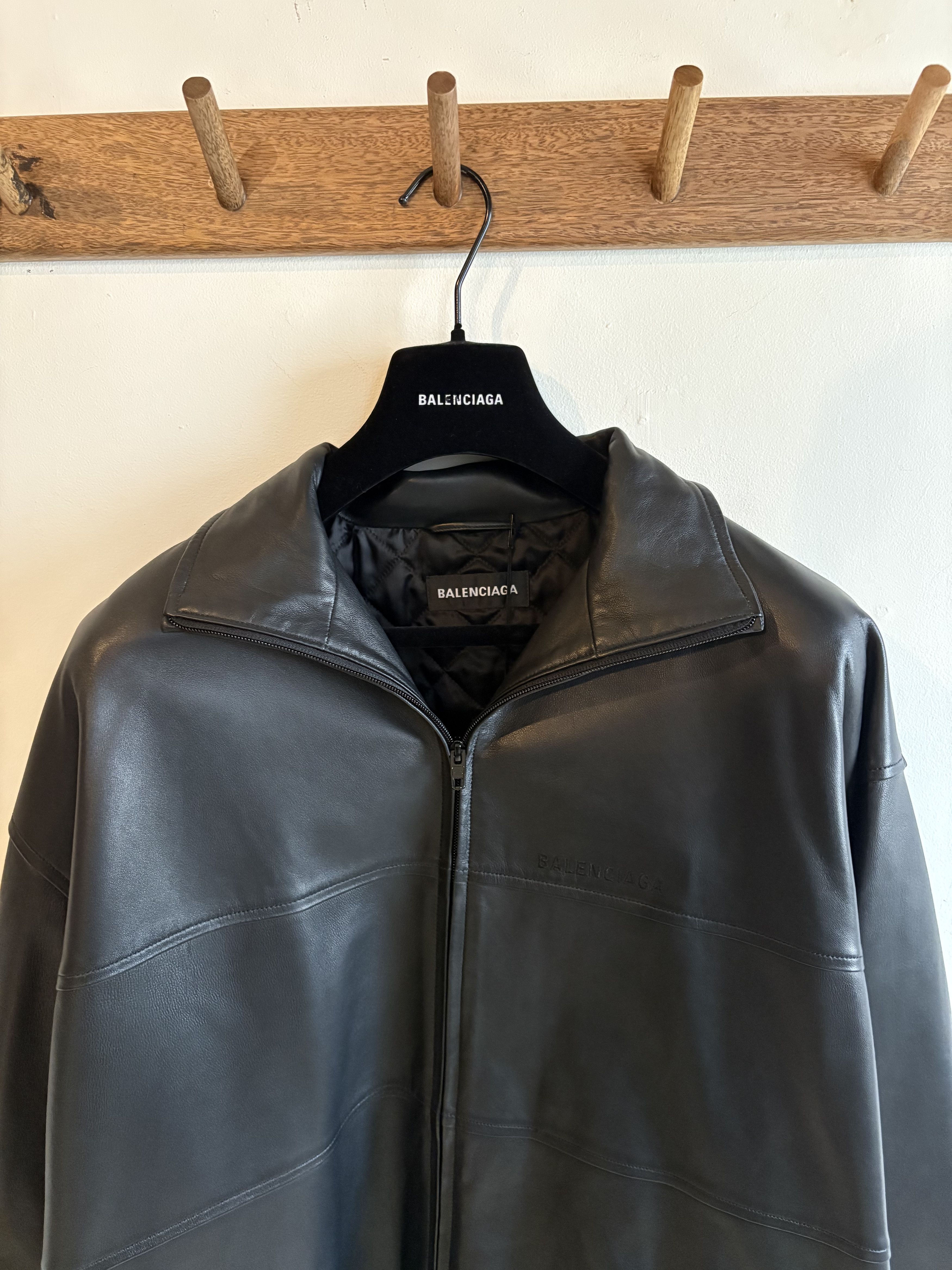 Balenciaga Balenciaga Lamb Leather Track Top Jacket Size US S / EU 44-46 / 1 - 4 Thumbnail