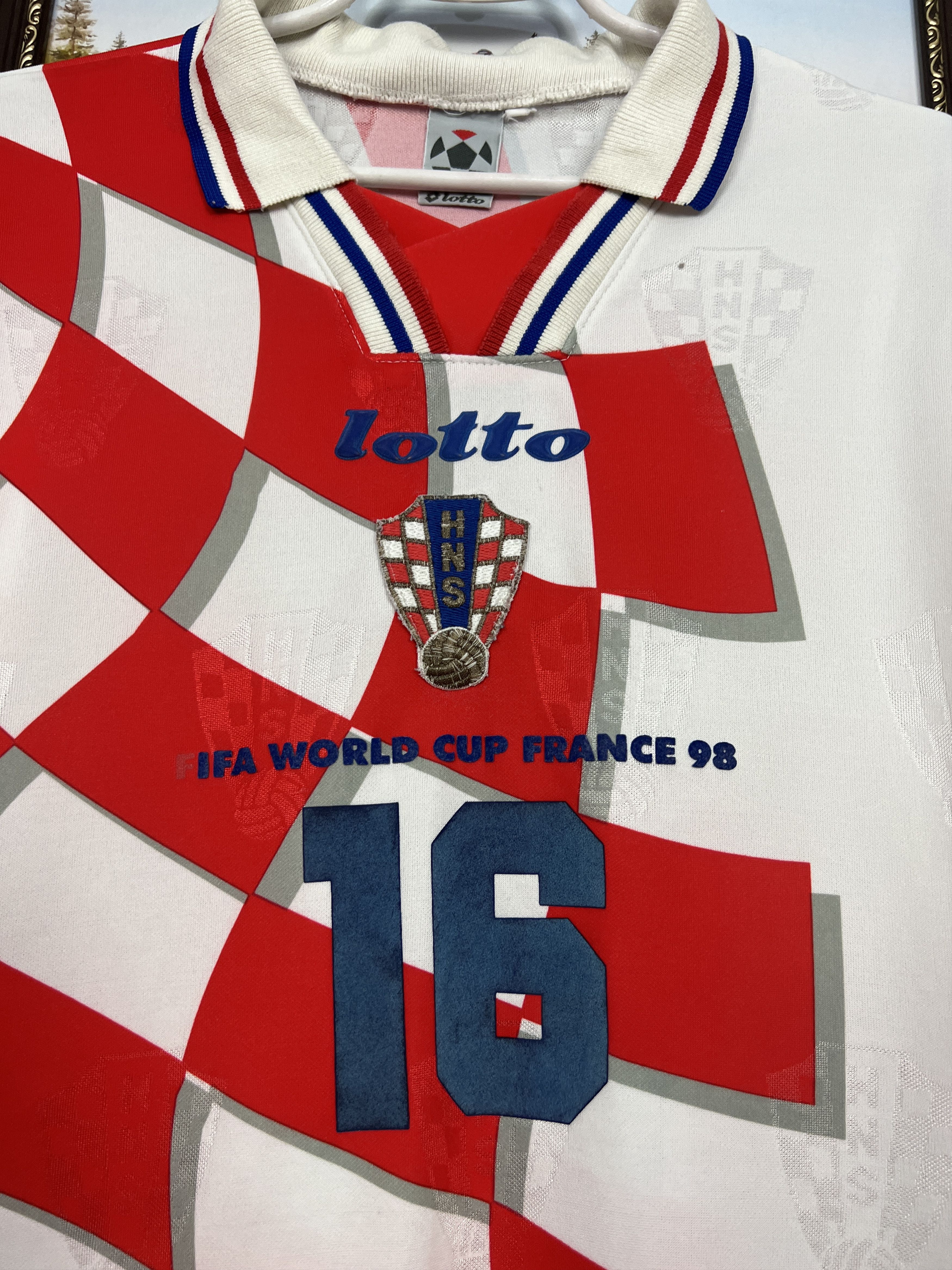 Lotto Sport Croatia football shirt 1998 Soccer World Cup #16 Kozniku Size US XXL / EU 58 / 5 - 3 Thumbnail