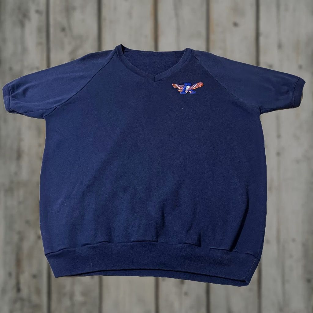 Vintage VINTAGE 70s Auburn Tigers Short Sleeve V Neck Sweater L Blue Mens Pullover Size Large Size US L / EU 52-54 / 3 - 1 Thumbnail