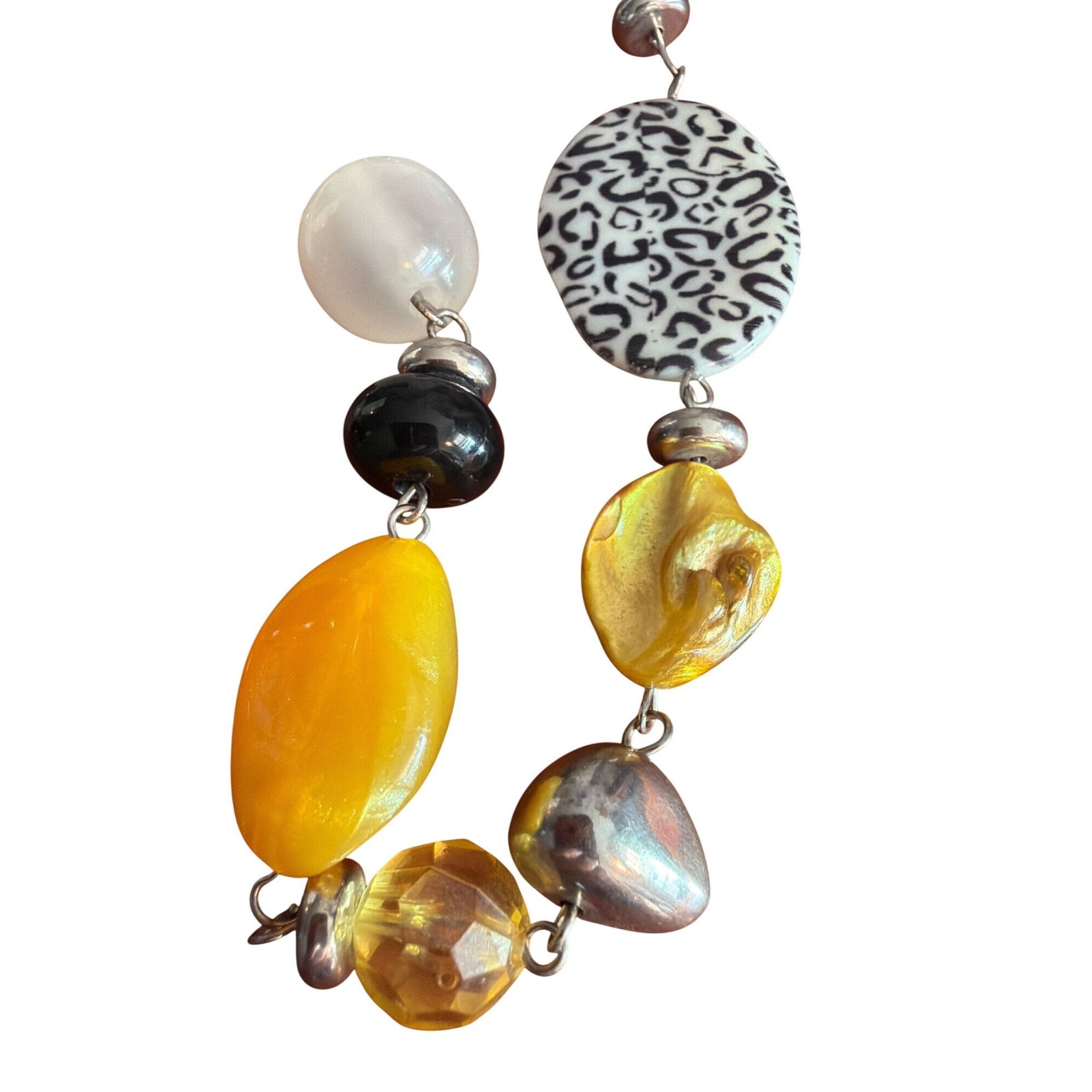 Other Ruby Rd Long Chunky Beaded Necklace Silver Tone Yellow Black Size ONE SIZE - 2 Thumbnail