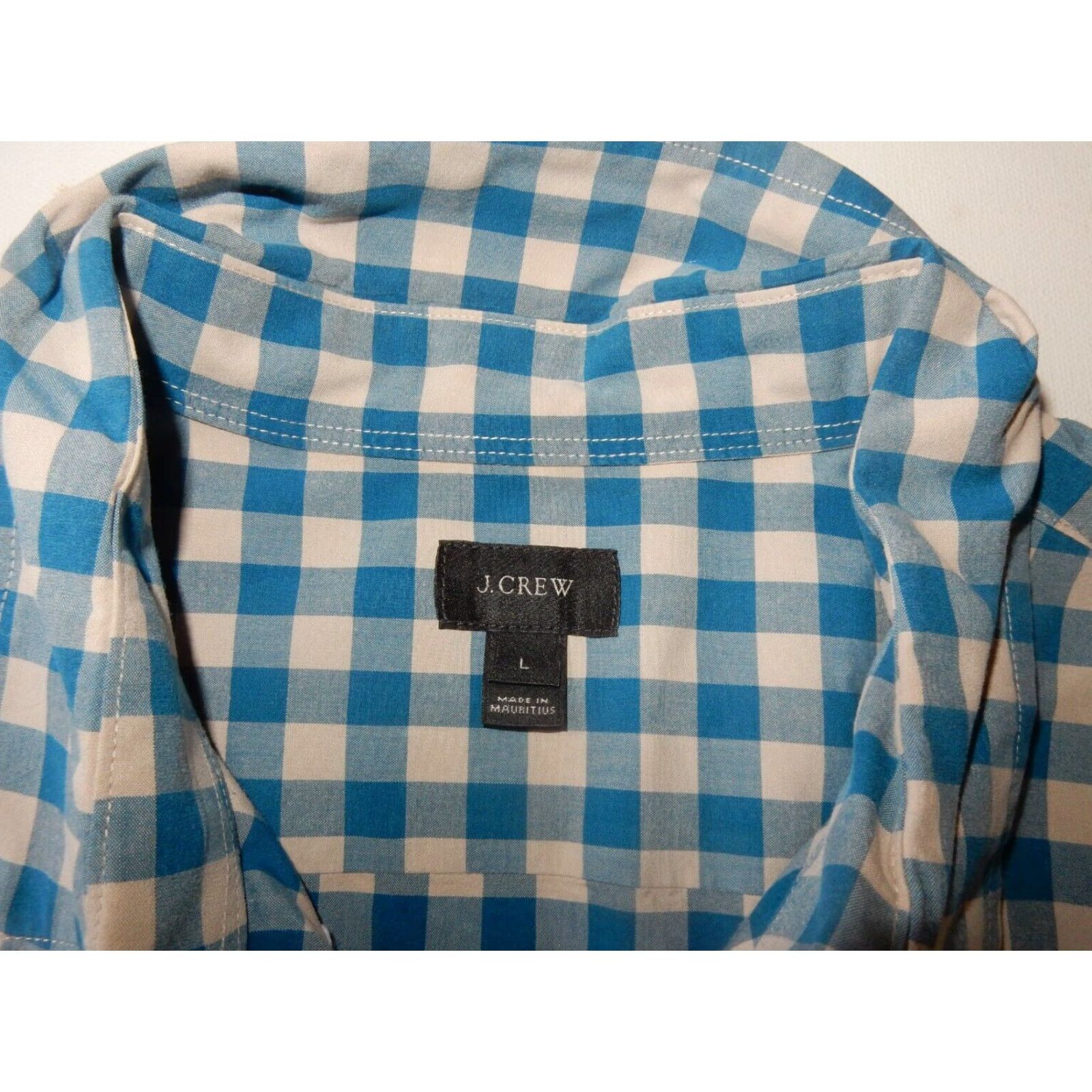 J.Crew VINTAGE J.CREW Men's Plaid Button-Up Shirt Long Sleeve Size L Blue Cotton Size US L / EU 52-54 / 3 - 5 Thumbnail