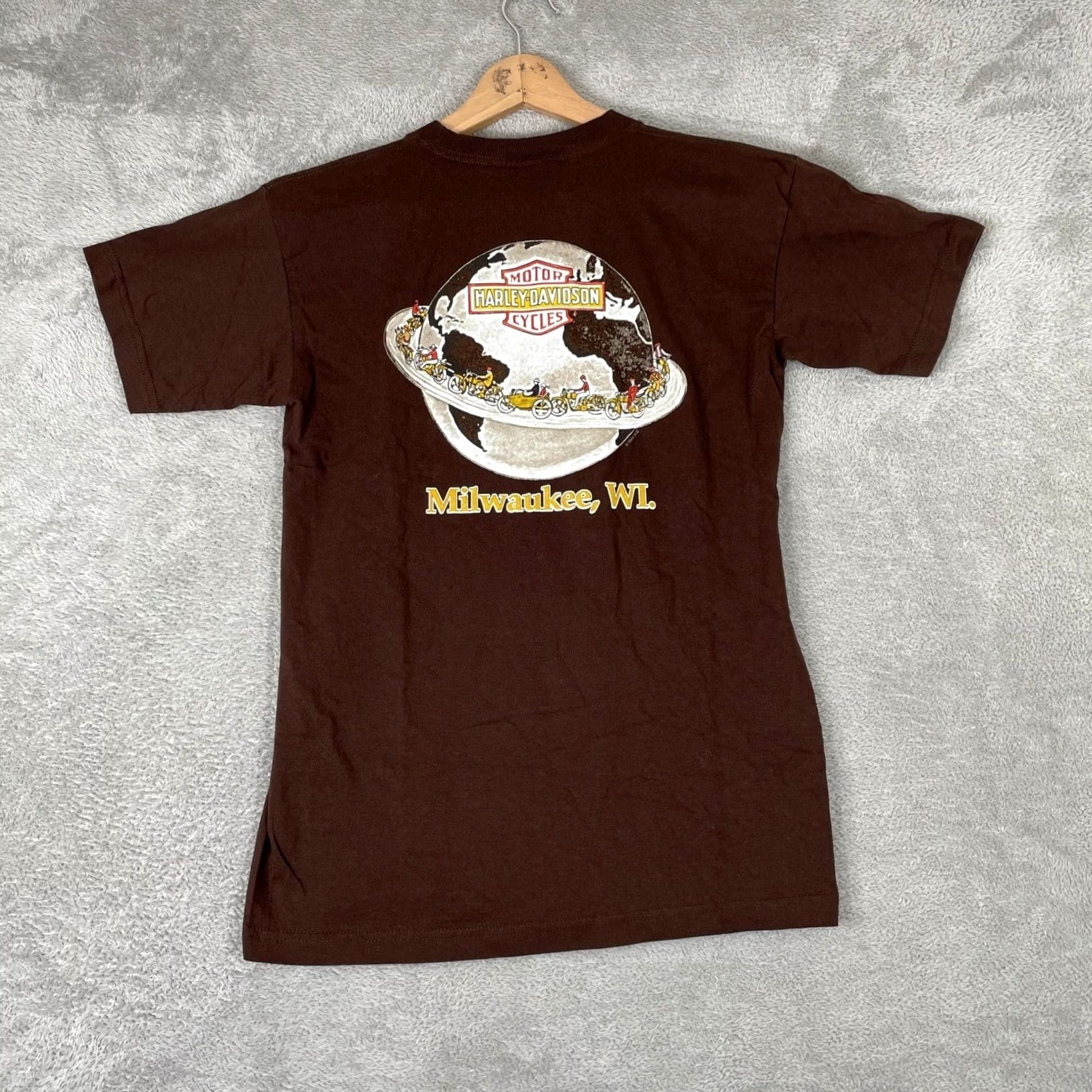 Harley Davidson VINTAGE Harley Davidson T Shirt Mens Medium Brown Graphic Milwaukee WI Cotton Size US M / EU 48-50 / 2 - 2 Thumbnail