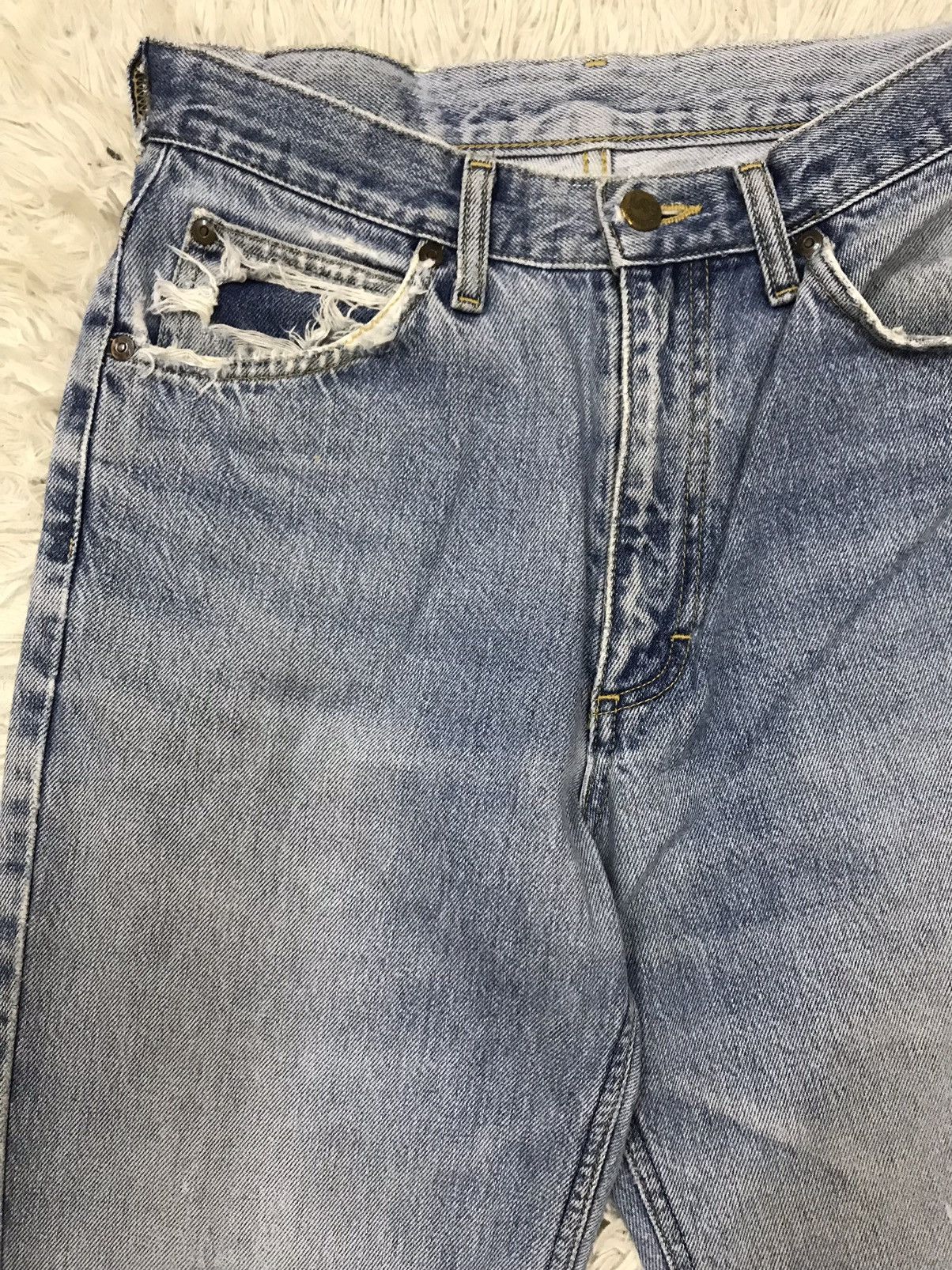 Lee Vintage Lee Straight Cut Distressed DenimJeans Size US 27 - 5 Thumbnail