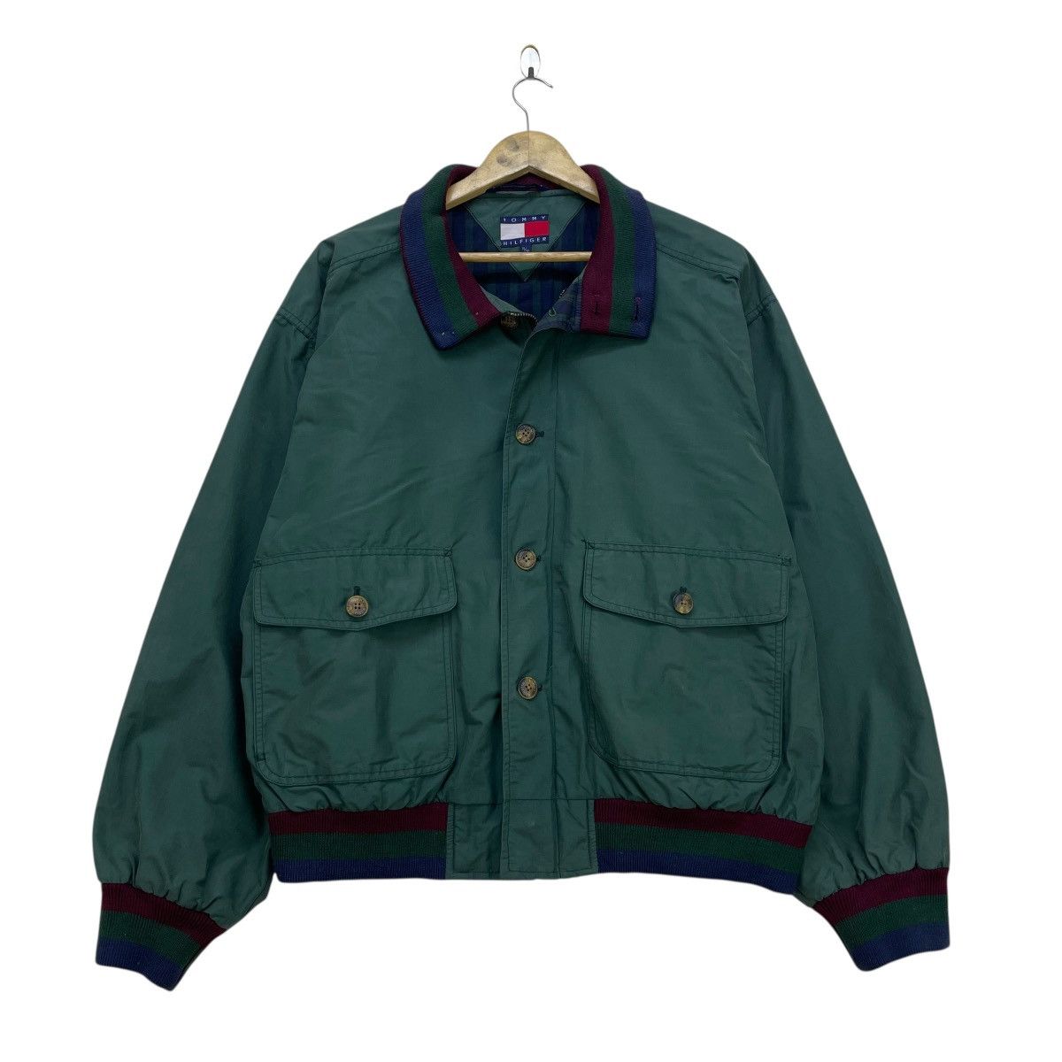 Tommy Hilfiger × Vintage 💥Vintage 90s Tommy Hilfiger Bomber Jacket Size US XL / EU 56 / 4 - 1 Thumbnail