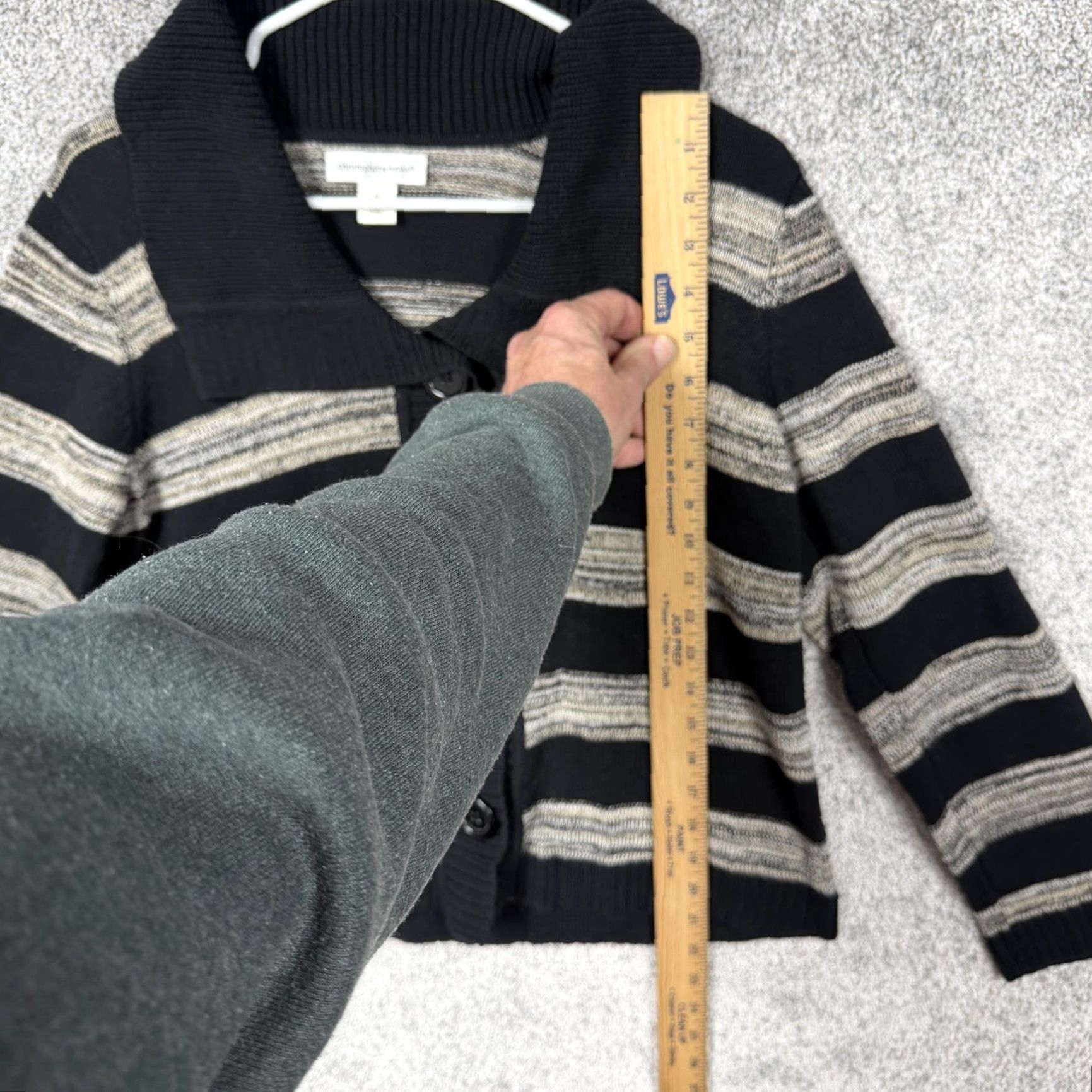 Vintage Christopher & Banks Cardigan Sweater Womens Small Black Striped Preppy Layering Size S / US 4 / IT 40 - 2 Thumbnail