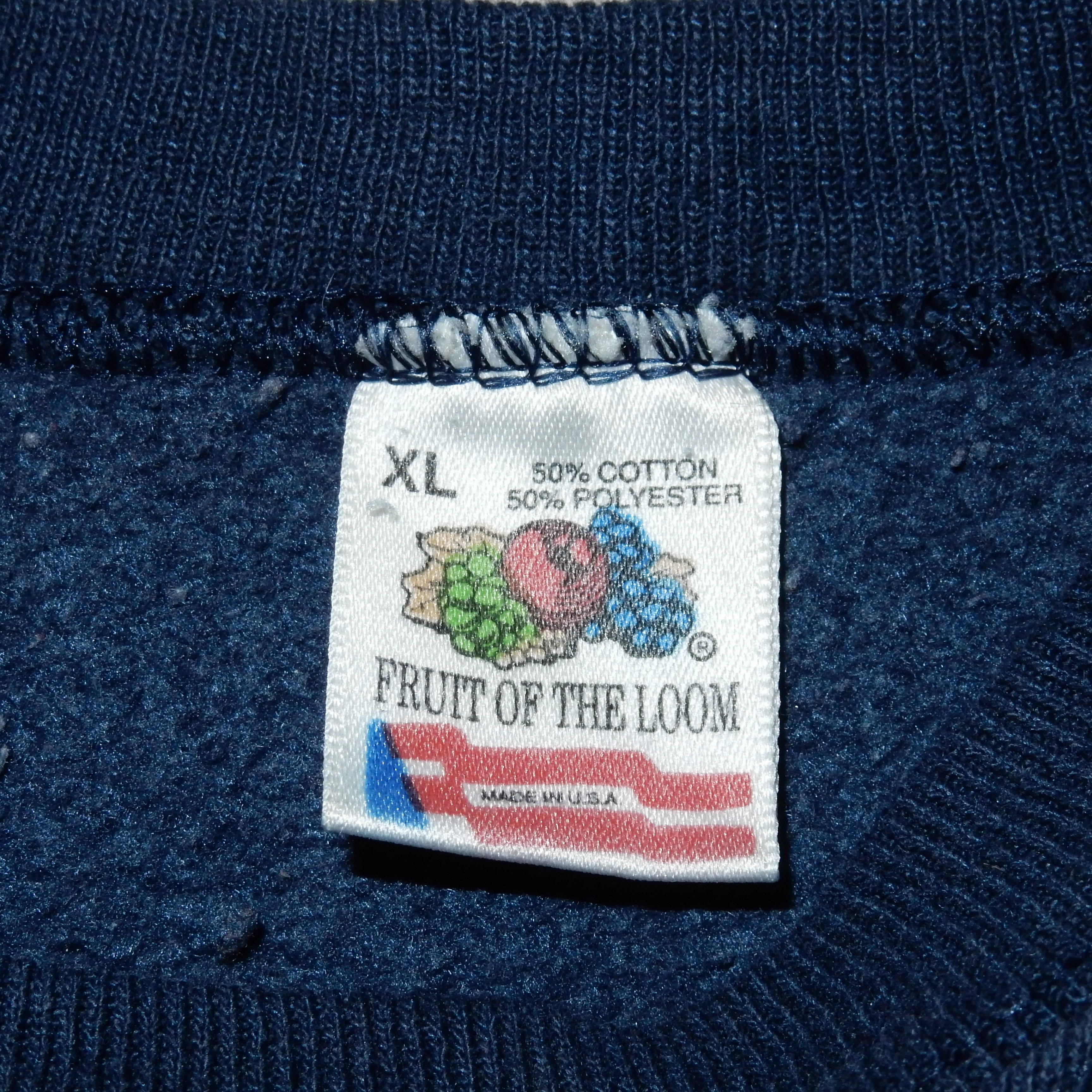 Fruit Of The Loom × Vintage Brew Thru vintage 90's FOTL navy sweatshirt - XL Size US XL / EU 56 / 4 - 3 Thumbnail