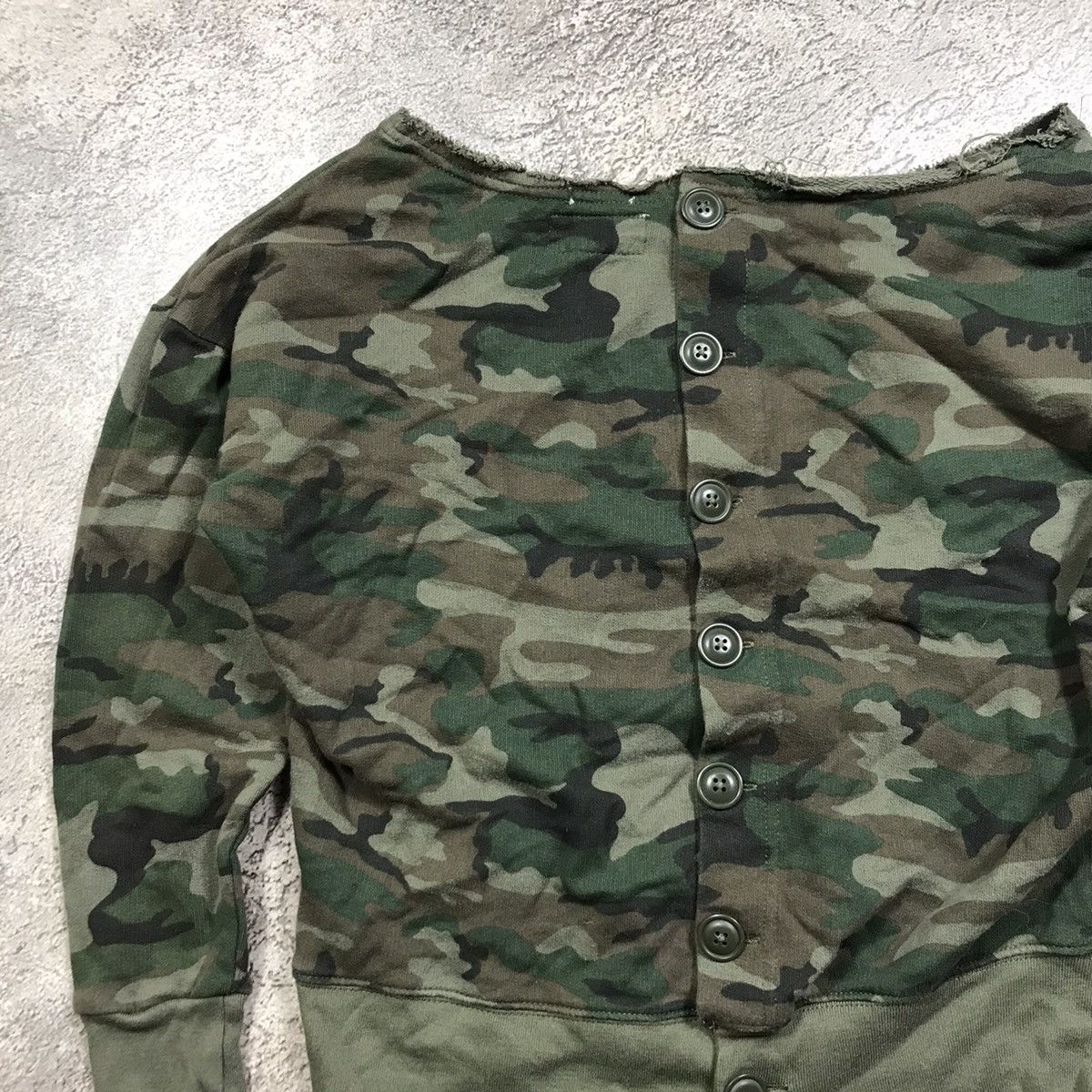 Vintage Vintage Y2K Camo Distressed Cardigan Knitted Oversized 90s Size M / US 6-8 / IT 42-44 - 2 Thumbnail