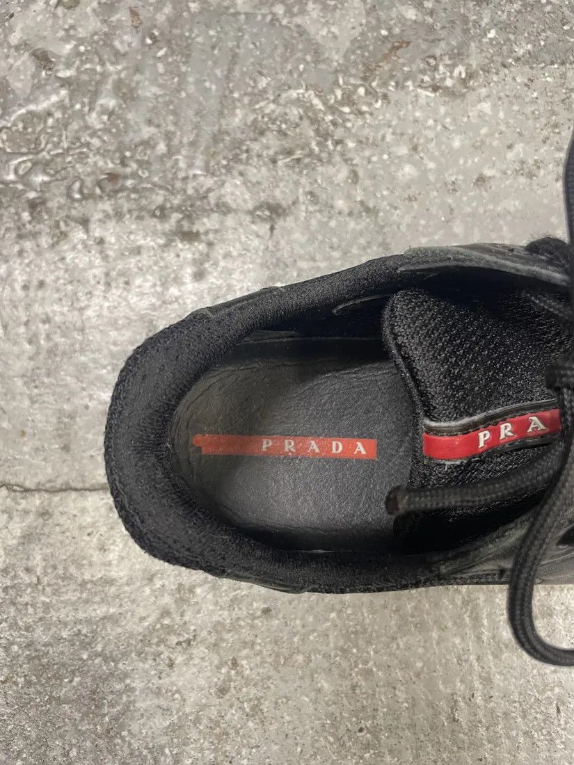 Prada × Vintage 2000s Prada America s Cup Black Leather Low Sneakers Size US 5 / IT 35 - 10 Thumbnail