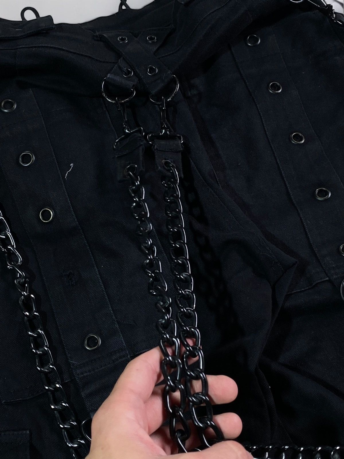 Other 🔥 Y2k GOTHICANA BLACK STRAP PANTS CHAINS CYBER RAVE VIBES Size US 32 / EU 48 - 7 Thumbnail