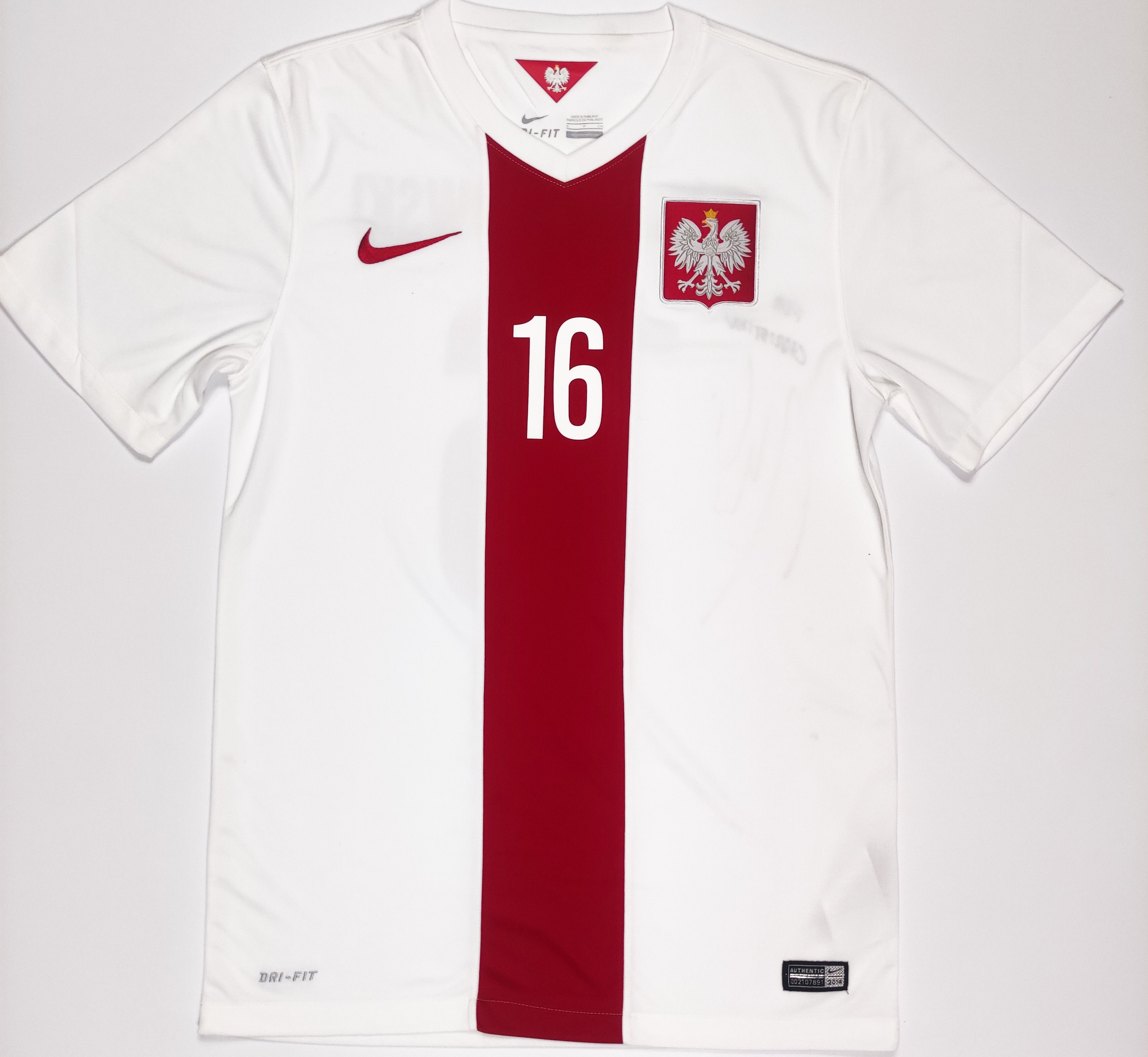 Nike Signed Błasczykowski #16 Poland 2014 2015 Nike Home Shirt M Size US S / EU 44-46 / 1 - 2 Thumbnail