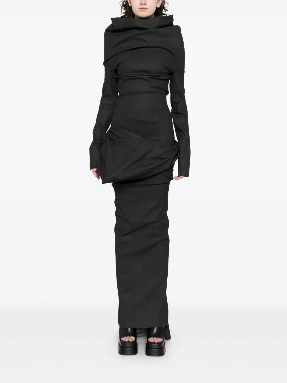 Rick Owens o1y0126 Maxi Skirt in Black Size 26" / US 2 / IT 38 - 5 Thumbnail