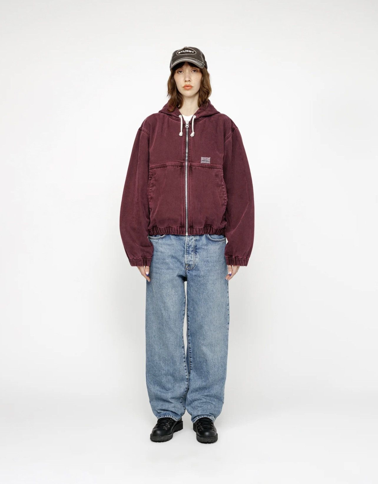 Stussy Stussy Unlined Canvas Work Jacket “Wine” Medium | Grailed