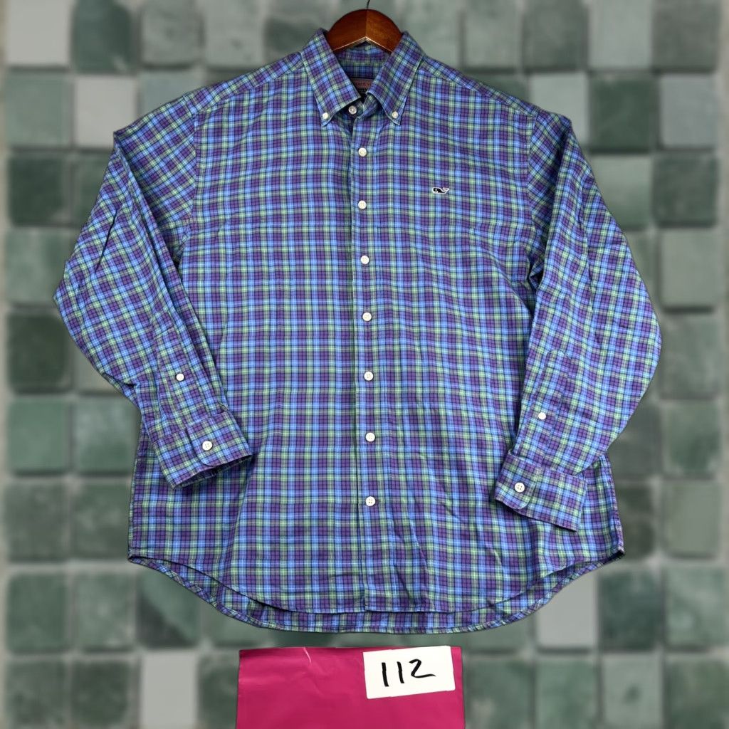 Vineyard Vines Vineyard Vines Whale Shirt Mens Long Sleeve Button-Up Collared Multicolor Tattersall Check Casual Classic Fit M Size US M / EU 48-50 / 2 - 1 Thumbnail