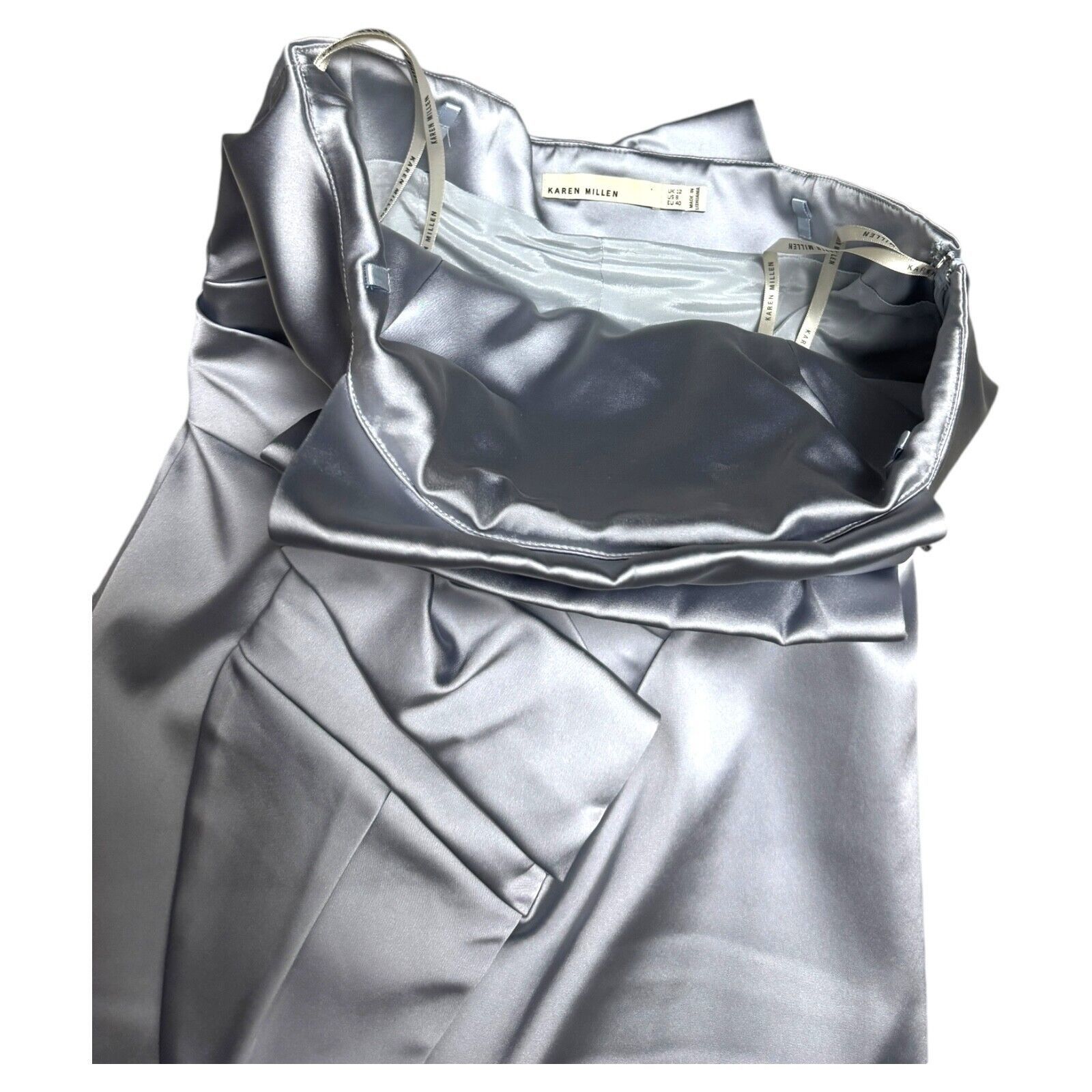 Karen Millen STUNNING Karen Millen Shiny Silver Sleeveless Mini Dress Size M / US 6-8 / IT 42-44 - 4 Thumbnail