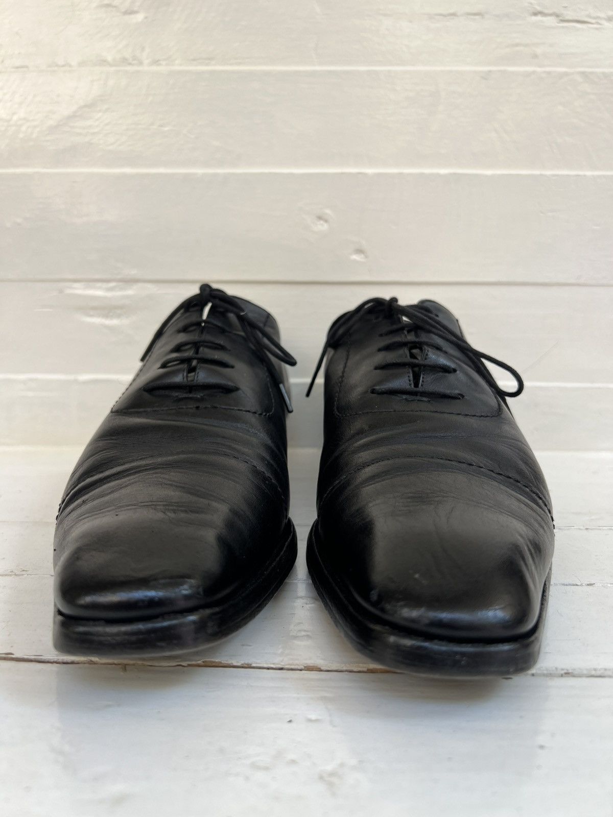 Gucci Gucci 181849 Black Leather Lace-up Cap Toe Oxford Dress Shoe Size US 10 / EU 43 - 5 Thumbnail