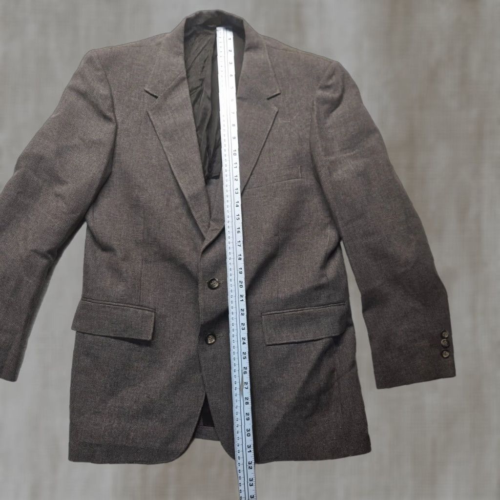 Vintage VINTAGE Unbranded Brown Men's Blazer Jacket Coat 38 Regular Fit Formal Party Wedding Fall Spring Summer Winter Size 38R - 1 Thumbnail