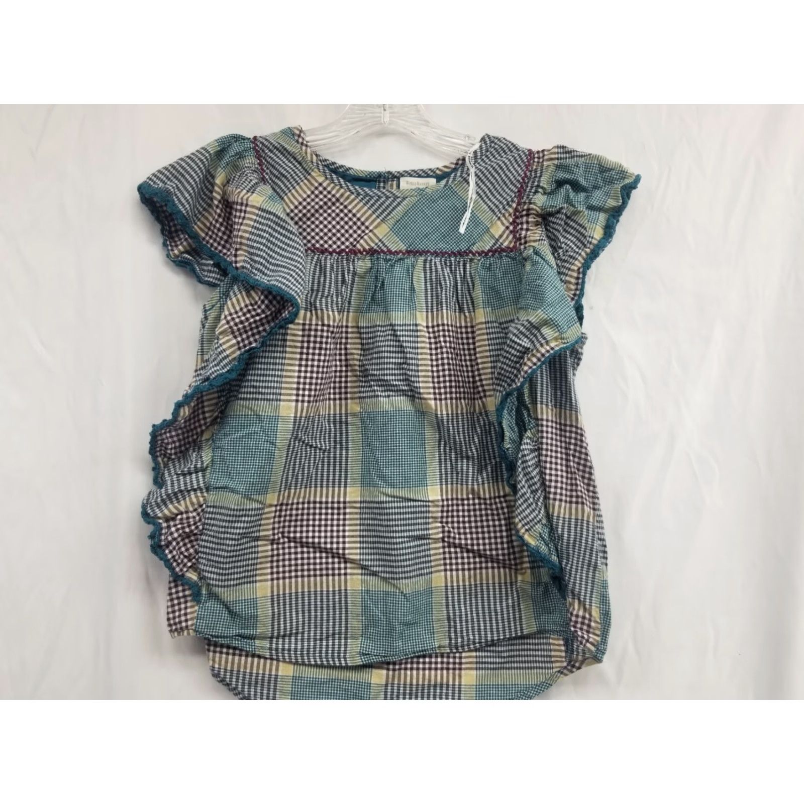Vintage World Market Blouse Shirt Women S-M Sleeveless Boho Green Crew Neck Cotton Rayon Embroidered Light Breathable Casual Vintage No Size S / US 4 / IT 40 - 2 Thumbnail