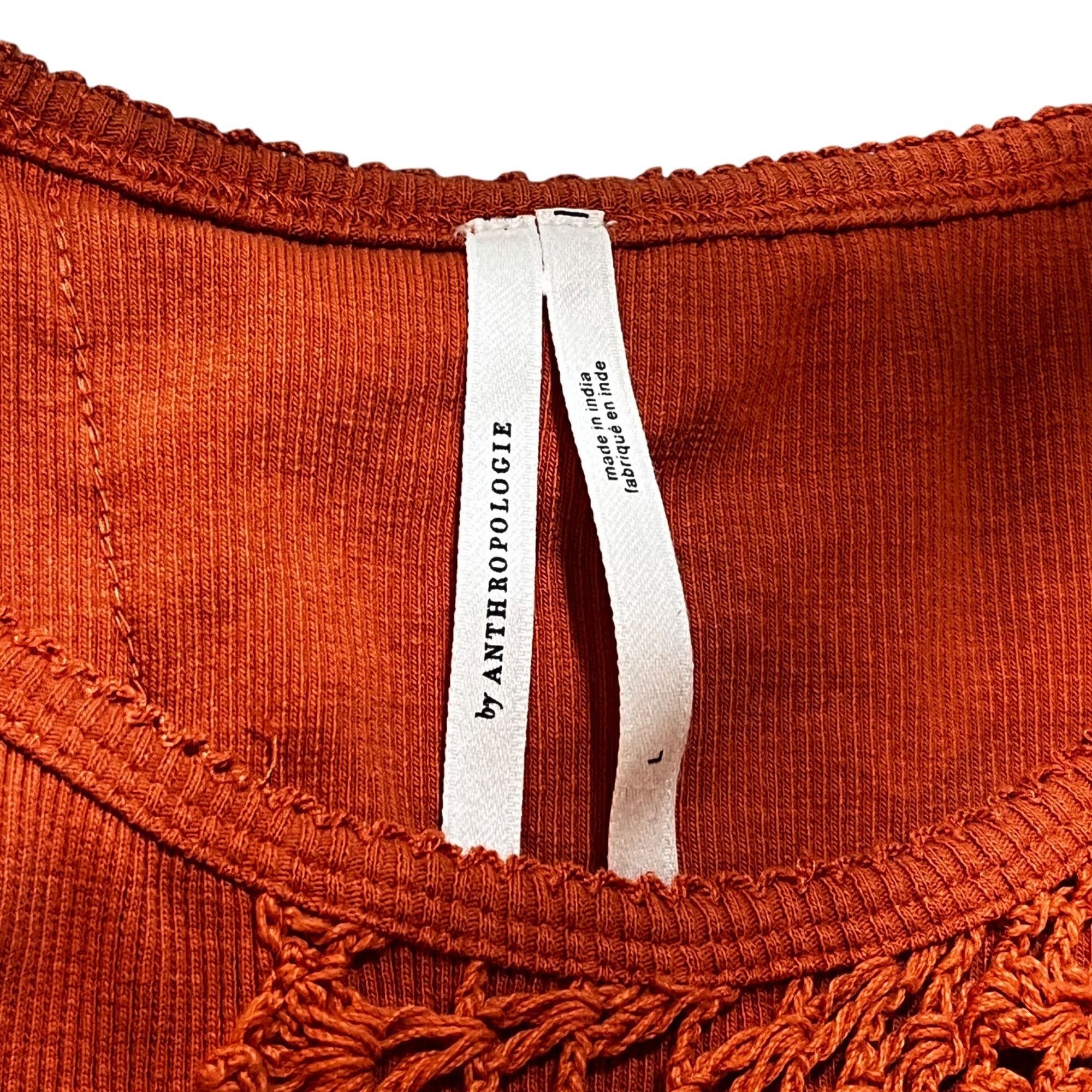 Other Anthropologie Women's Orange Tank Top Crochet L Boho Minimal Size L / US 10 / IT 46 - 5 Thumbnail