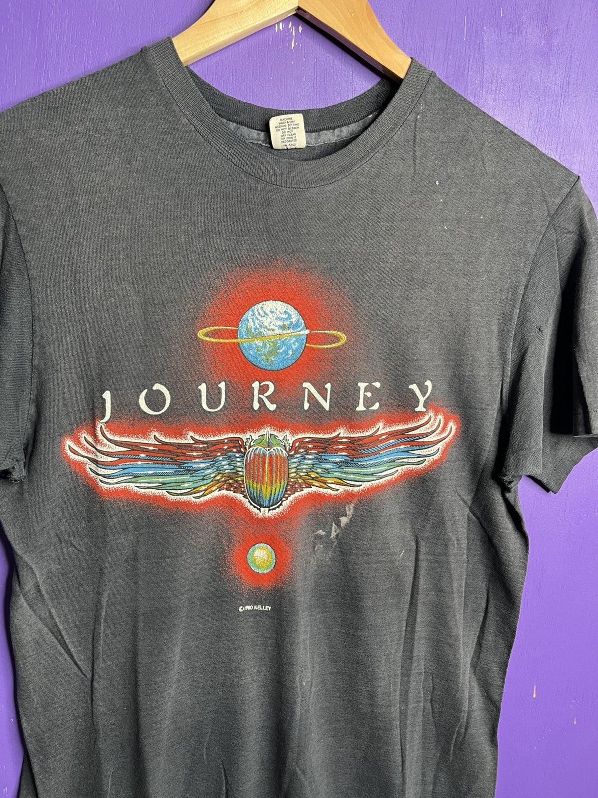 Band Tees × Vintage Vintage 1980 Journey world tour faded t-shirt Size US M / EU 48-50 / 2 - 3 Thumbnail