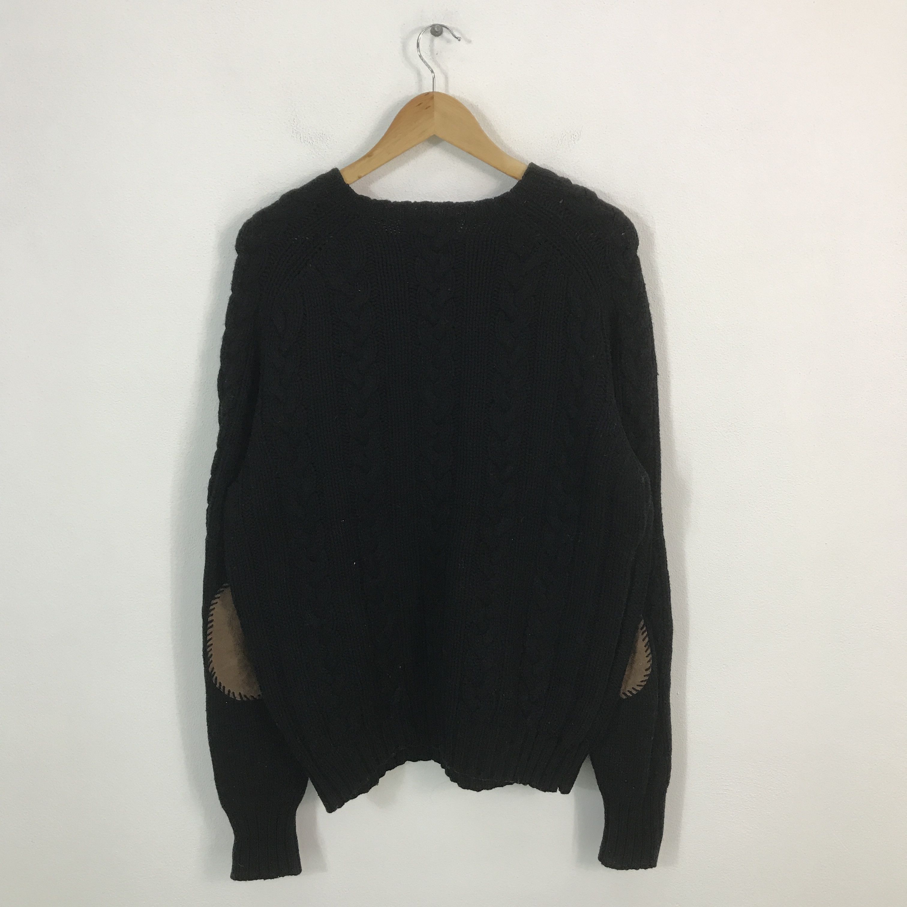Polo Ralph Lauren Polo Ralph Lauren Black Knitwear Patchwoek Design Size US L / EU 52-54 / 3 - 2 Thumbnail
