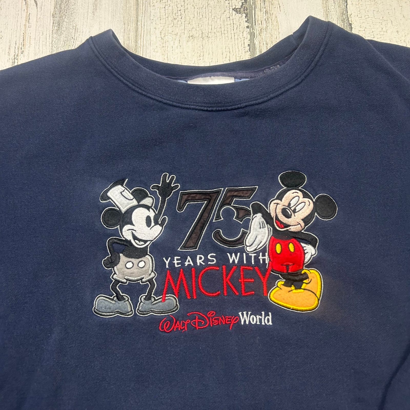 Disney × Vintage Vintage 75 Years Disney World Mickey Mouse Crewneck Sweater Size US XL / EU 56 / 4 - 2 Thumbnail