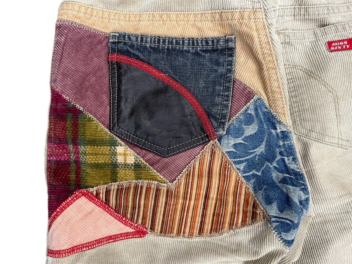 Seditionaries MISS SIXTY Patchwork Corduroy Flare Jeans Size 26" / US 2 / IT 38 - 14 Thumbnail