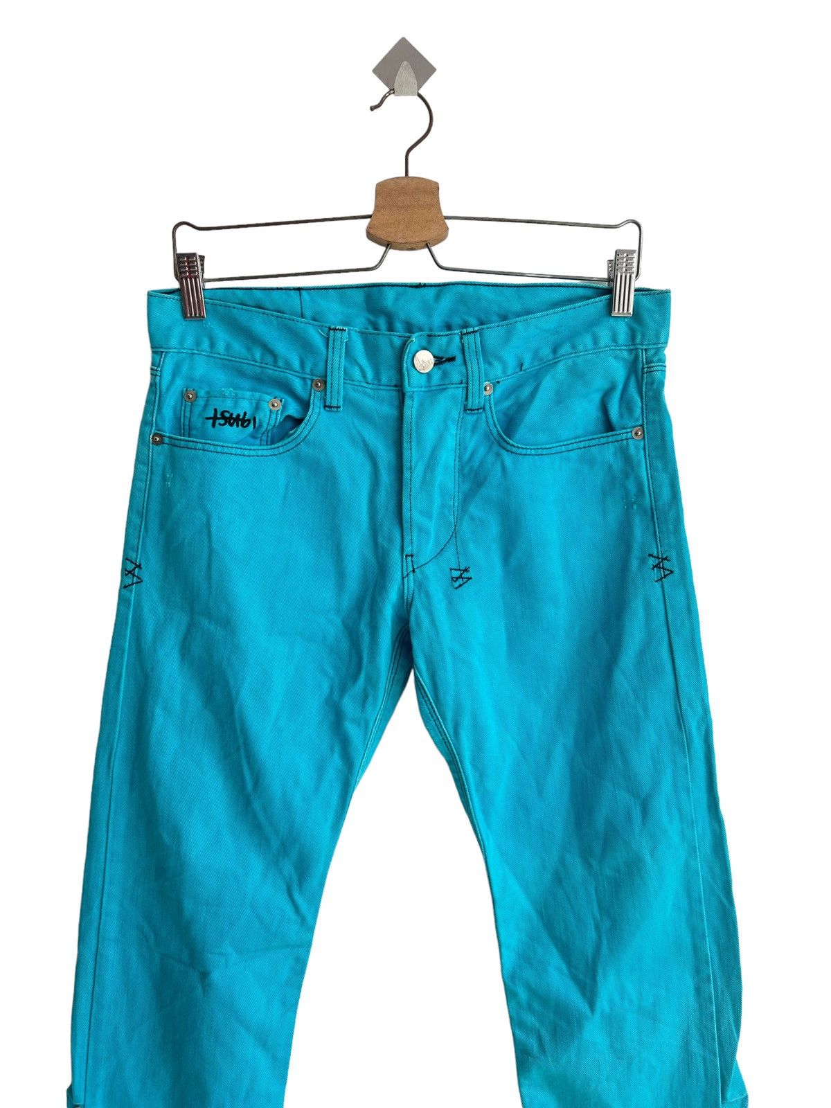 Ksubi OG Ksubi 🇦🇺 Neon Blue Rough Rocker Jeans Denim Turquoise Size US 30 / EU 46 - 8 Thumbnail
