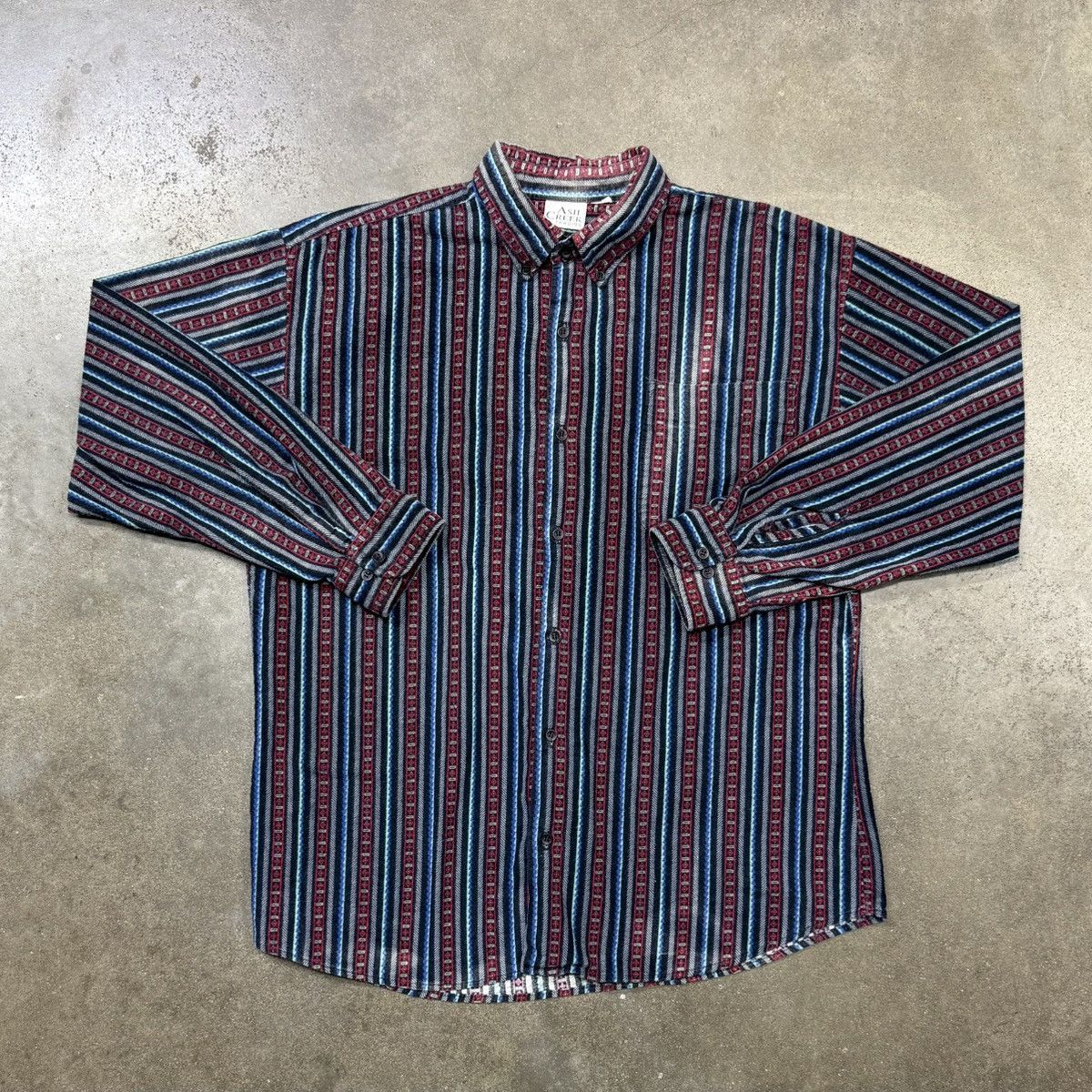 Vintage Vintage Ash Creek Trading Distressed Striped Heavy Flannel Size US L / EU 52-54 / 3 - 1 Thumbnail