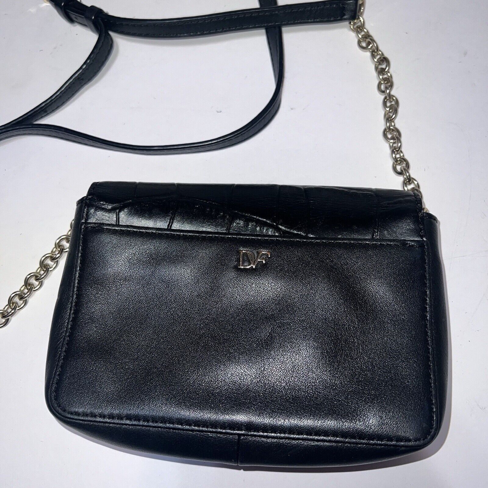 Diane von Furstenberg DVF Diane Von Furstenberg Mini Croc Embossed Leather Clutch Size ONE SIZE - 6 Thumbnail