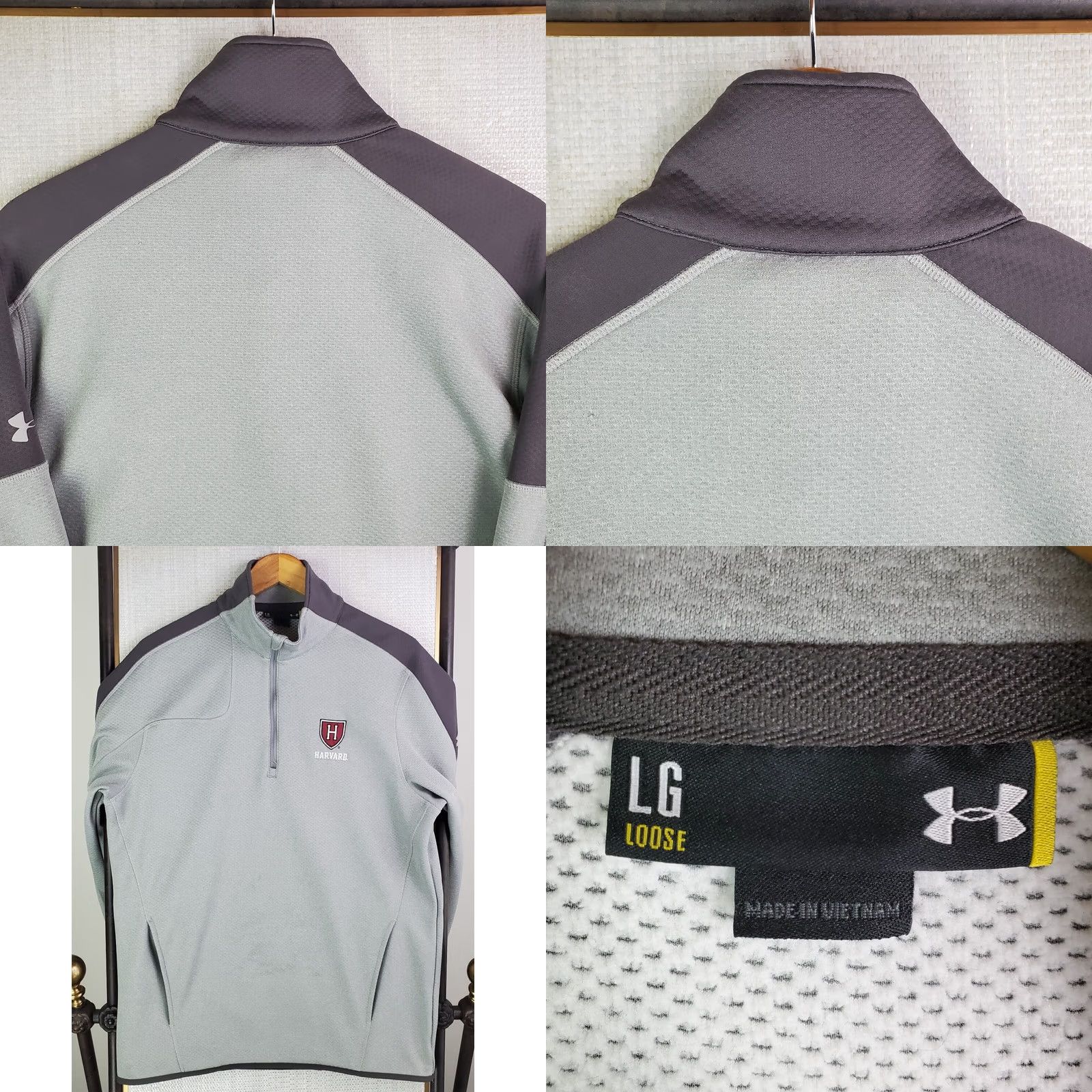 Under Armour VINTAGE Under Armour Harvard 1/2 Zip Golf/Casual Performance Pullover Jacket Gray Mens L XS? Size US L / EU 52-54 / 3 - 8 Thumbnail