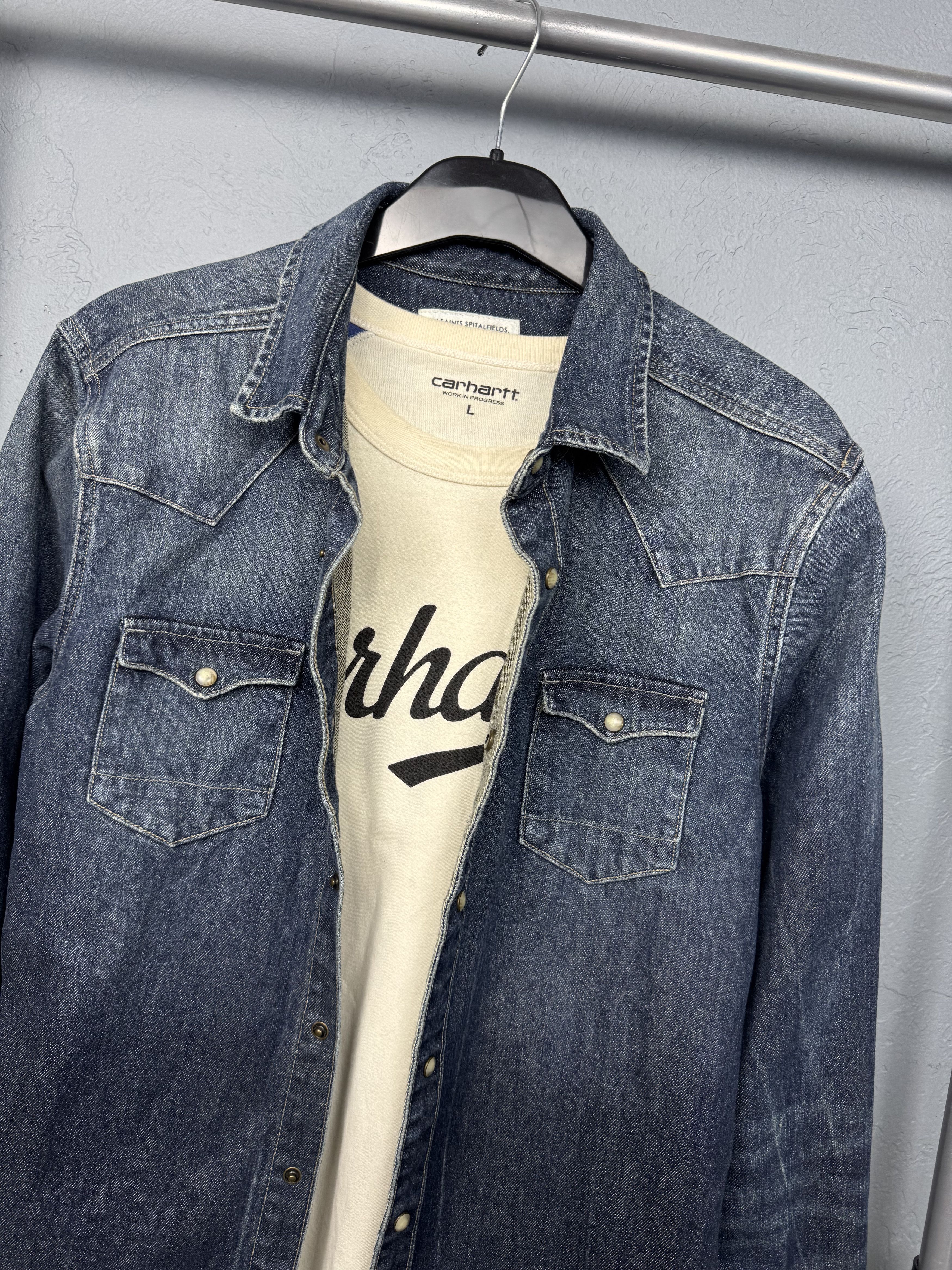 Allsaints Allsaints Mens Murph Denim Shirt Size US M / EU 48-50 / 2 - 2 Thumbnail