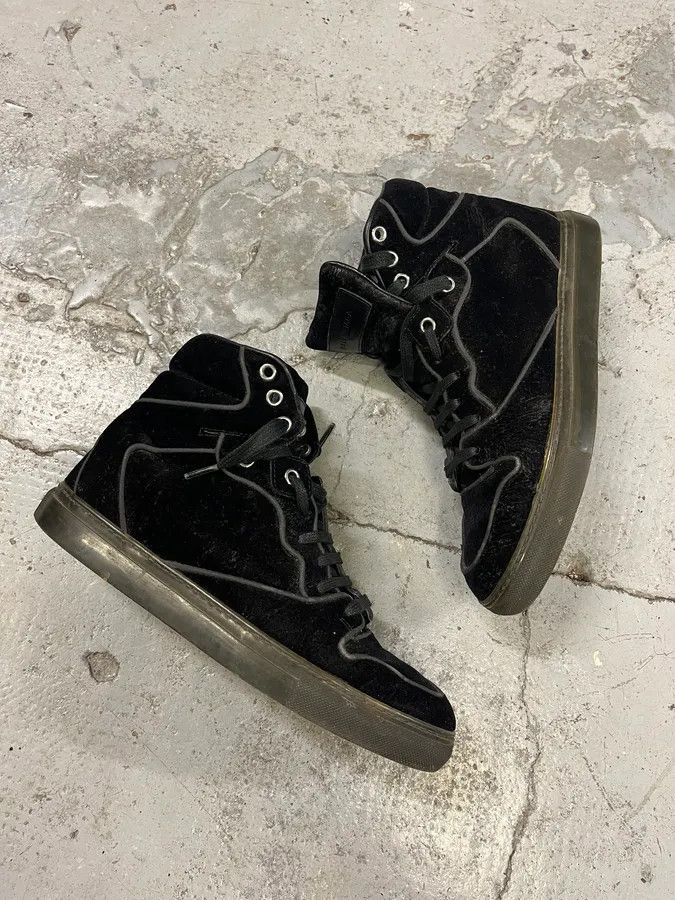 Balenciaga × Designer × Vintage Balenciaga City Black Suede Leather High Sneakers Size US 5 / EU 37 - 4 Thumbnail