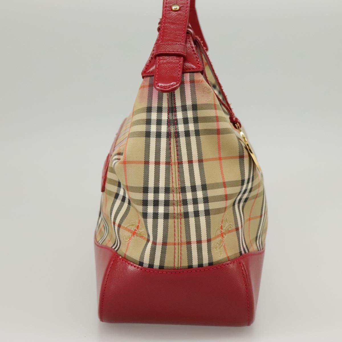 Burberry Burberry Nova Check Hand Bag Canvas Beige Red Size ONE SIZE - 4 Thumbnail