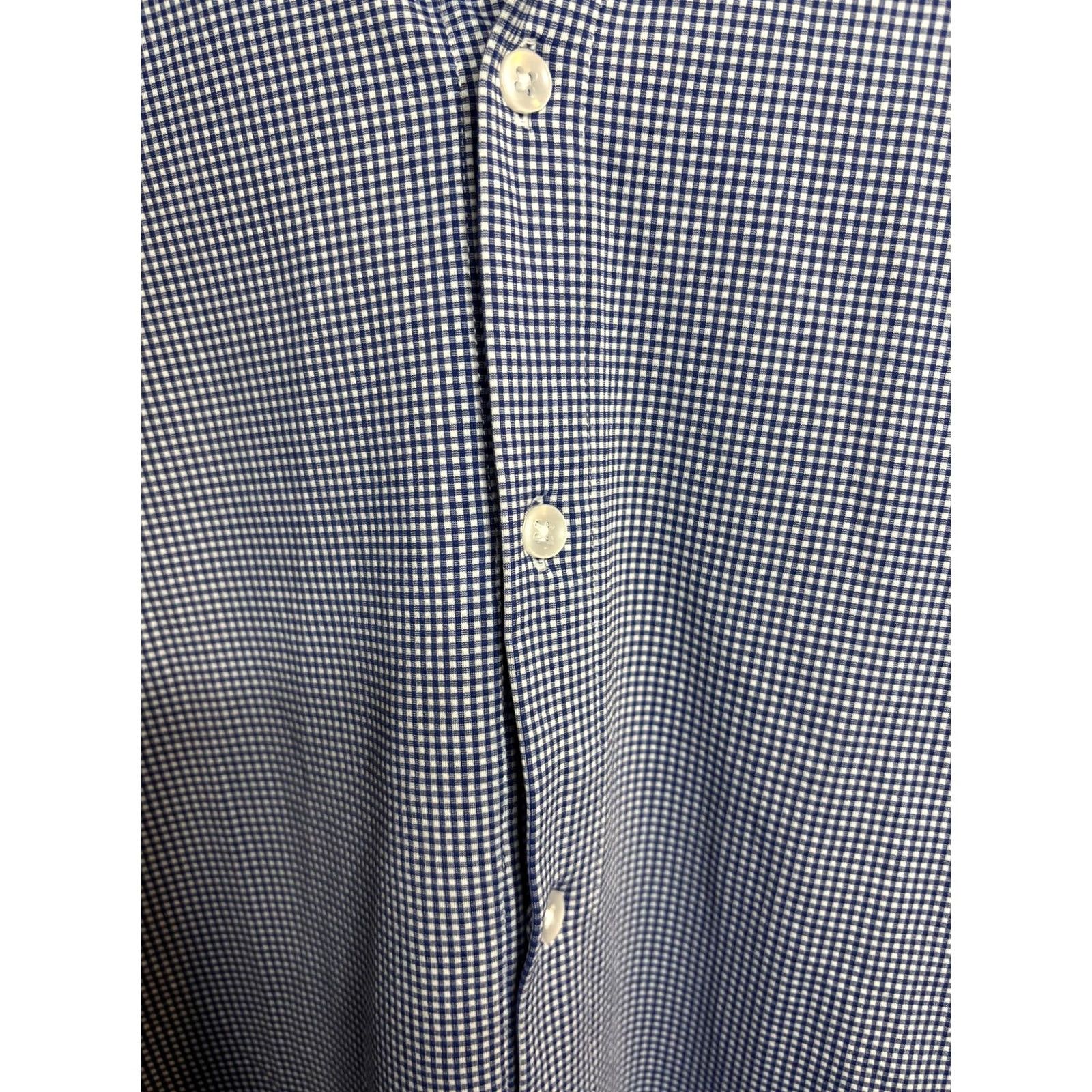 Mizzen+Main Mizzen+Main Blue Check Trim Fit Performance Dress Shirt Mens Small Size 36R - 4 Thumbnail