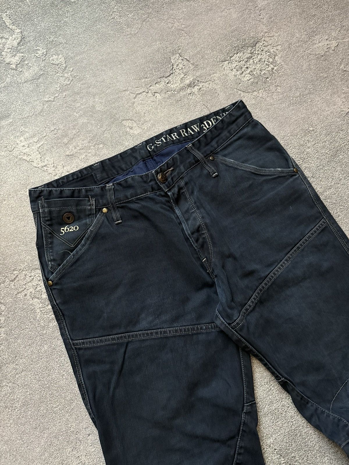 G-Star × Vintage G star raw 34/32 motor 5620 tapered embro denim pant trouser Size US 34 / EU 50 - 10 Thumbnail