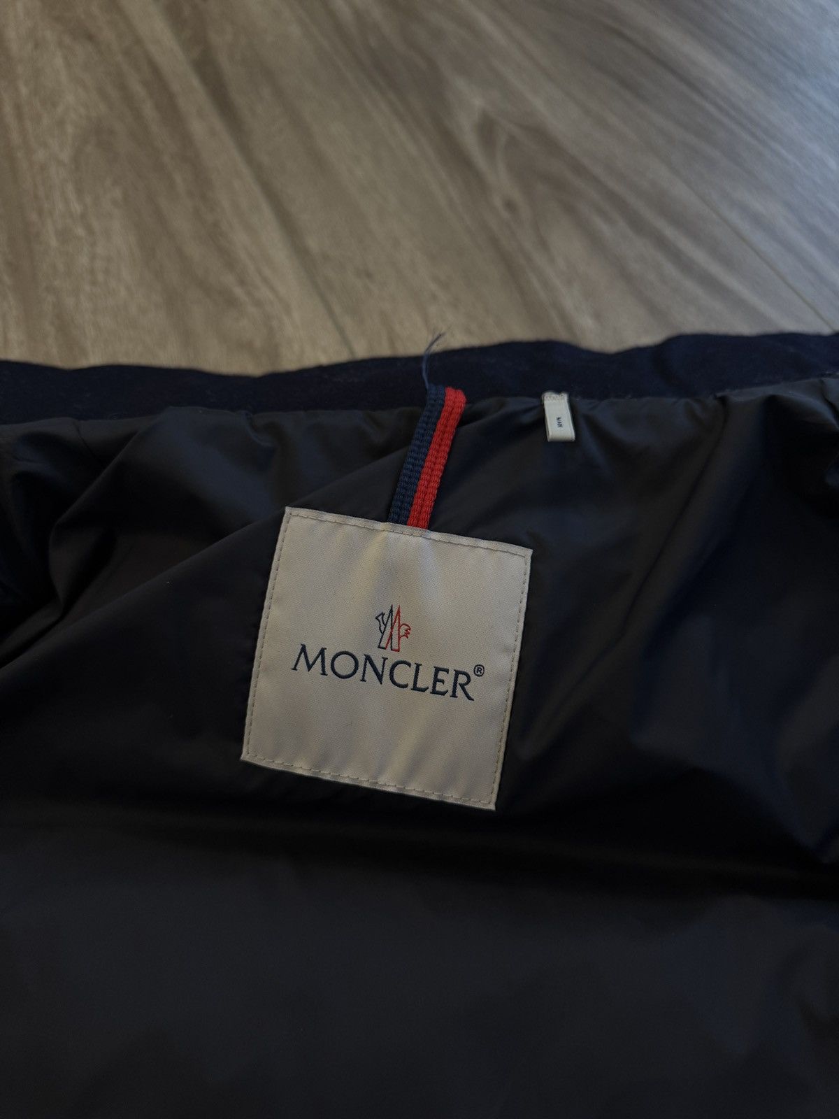 Moncler Montgenevre Hooded Wool Flannel Short Down Jacket Navy Size US XL / EU 56 / 4 - 9 Thumbnail