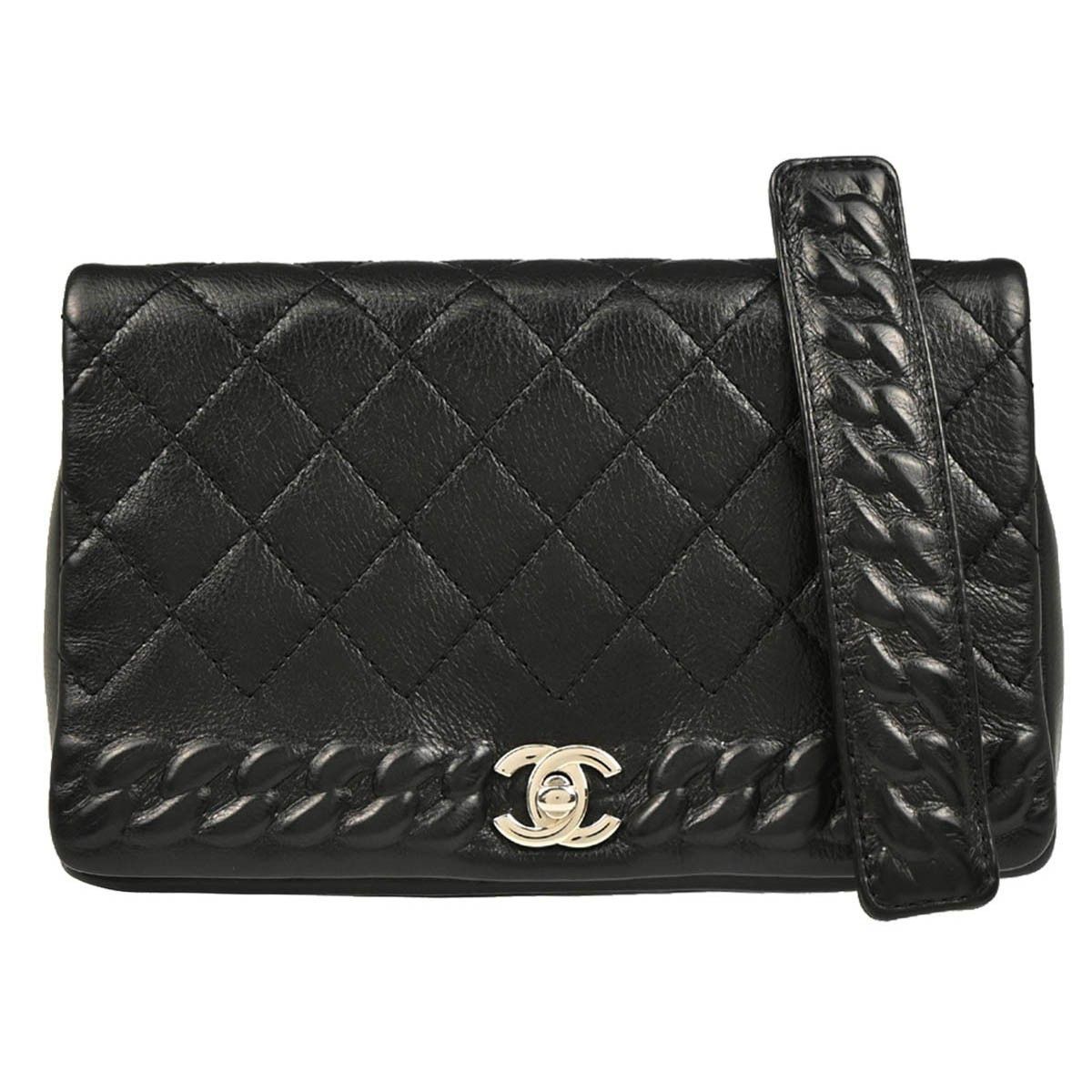 Chanel Chanel Embossed Braid CC Chain Flap Quilted Leather Size ONE SIZE - 1 Thumbnail