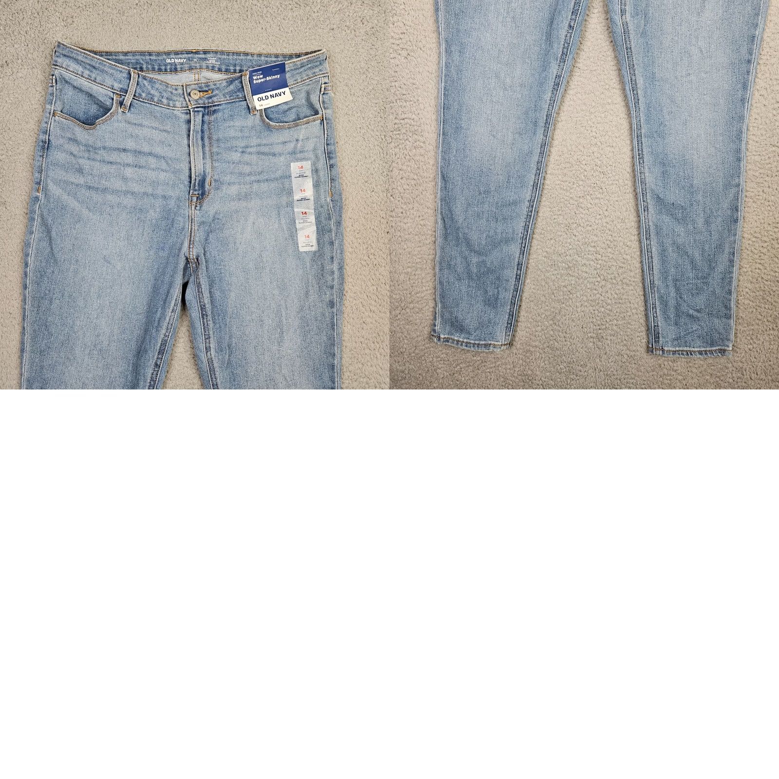 Old Navy Old Navy Jeans Skinny Blue Short Mid Rise 14 Regular Color Blue Denim Cotton/Spandex Button Belted Womens Jeans - New Size 36" / US 14 / IT 50 - 8 Thumbnail