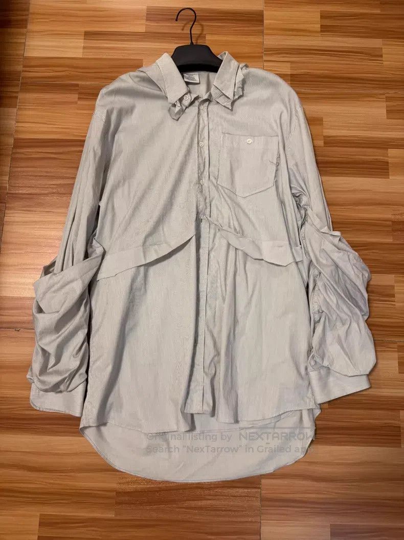 Vetements VETEMENTS White Plaid Shirt Fake Two-Piece Layered Destroy Size US S / EU 44-46 / 1 - 1 Thumbnail