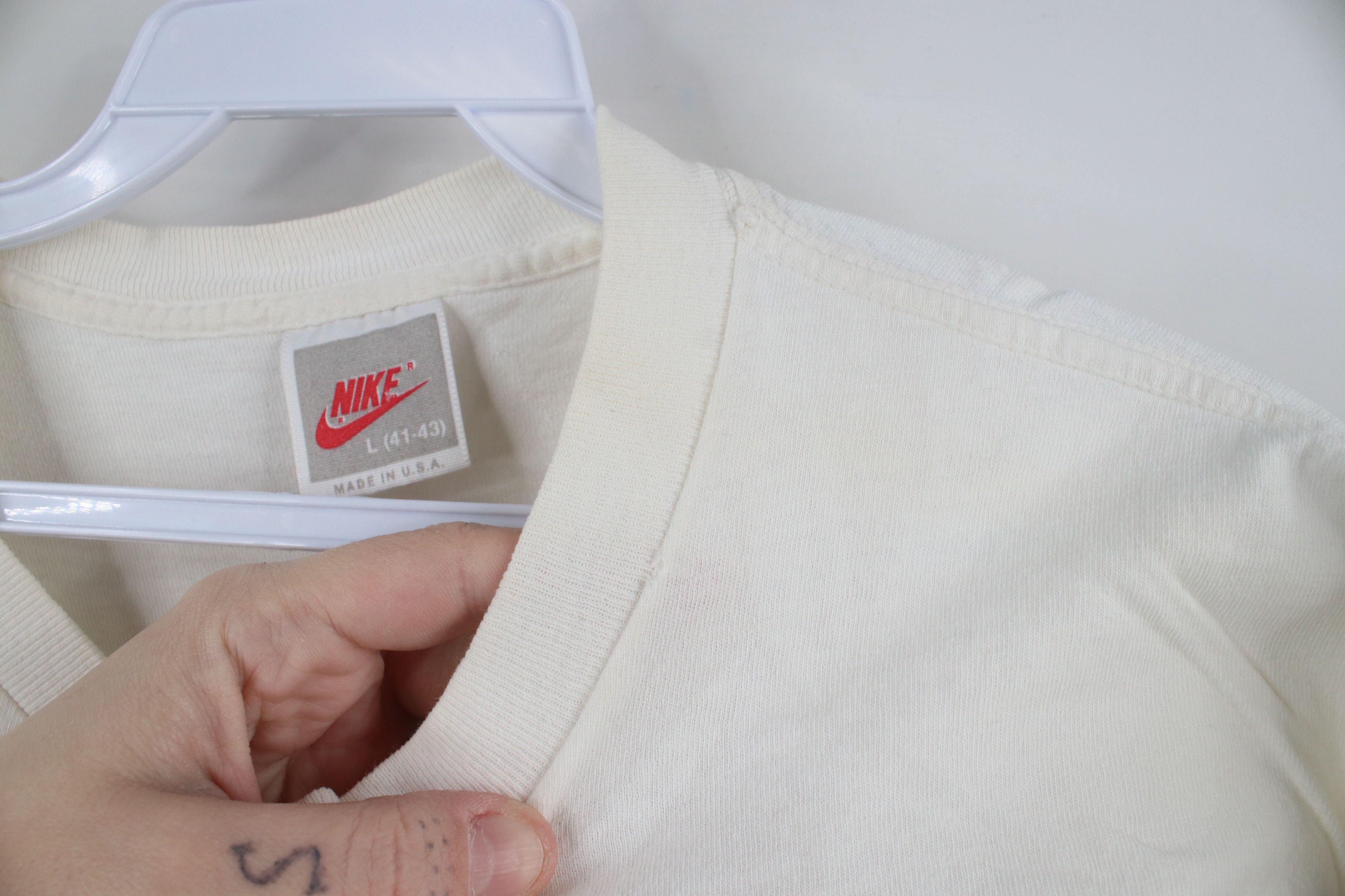 Nike × Vintage Vintage 90s Nike Spell Block Letter Short Sleeve T-Shirt USA Size US L / EU 52-54 / 3 - 5 Thumbnail