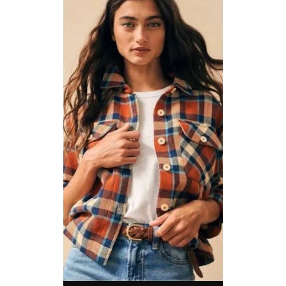 Faherty Faherty Heavy Surf Flannel Women XS Crop Retro Crop Hunter Size XS / US 0-2 / IT 36-38 - 1 Thumbnail