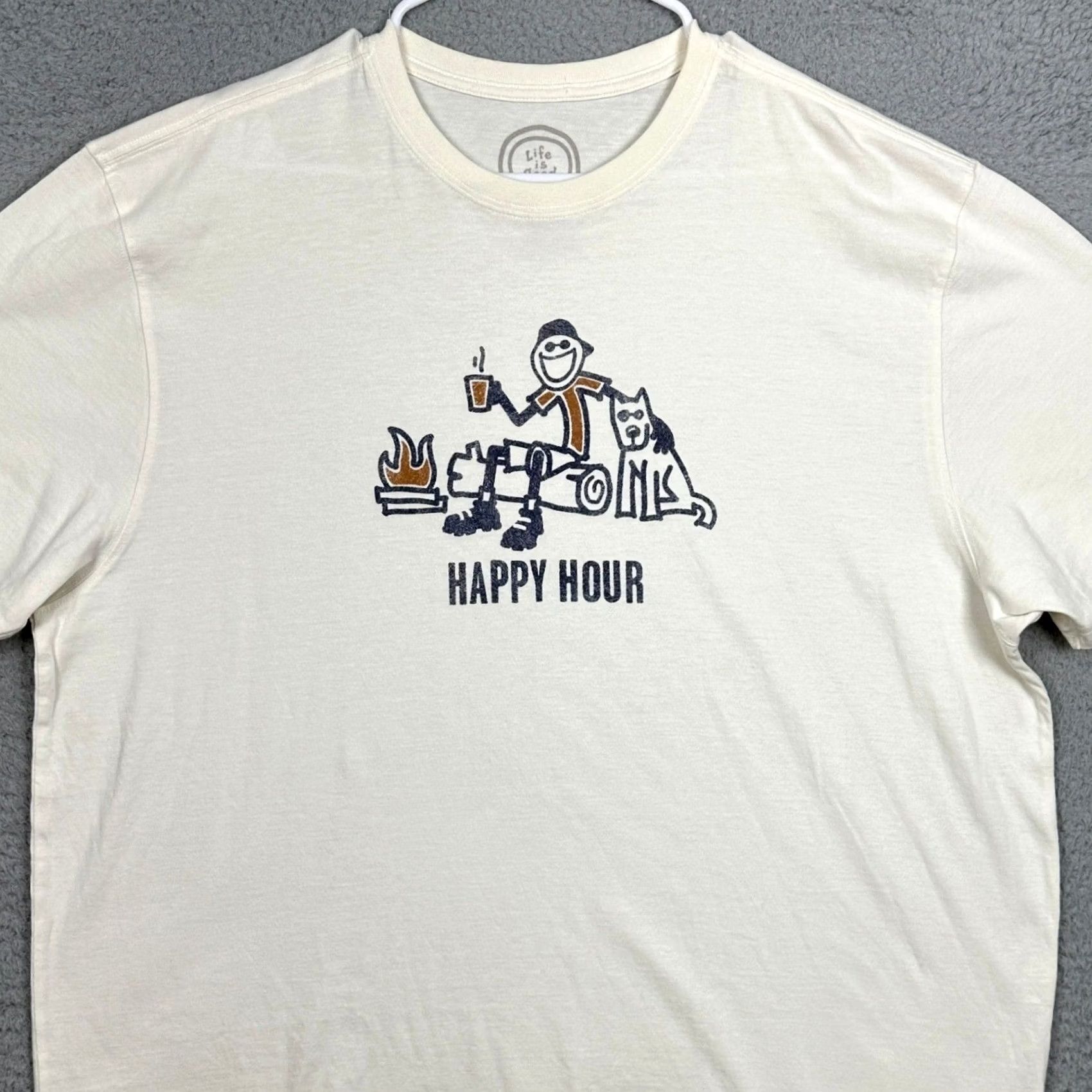 Life is Good Life is Good T-Shirt Mens XL Cream Classic Fit Graphic Tee Casual EUC Size US XL / EU 56 / 4 - 2 Thumbnail