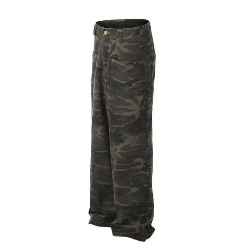 VIBE American contrast camouflage loose straight-leg work jeans Size US 32 / EU 48 - 2 Thumbnail