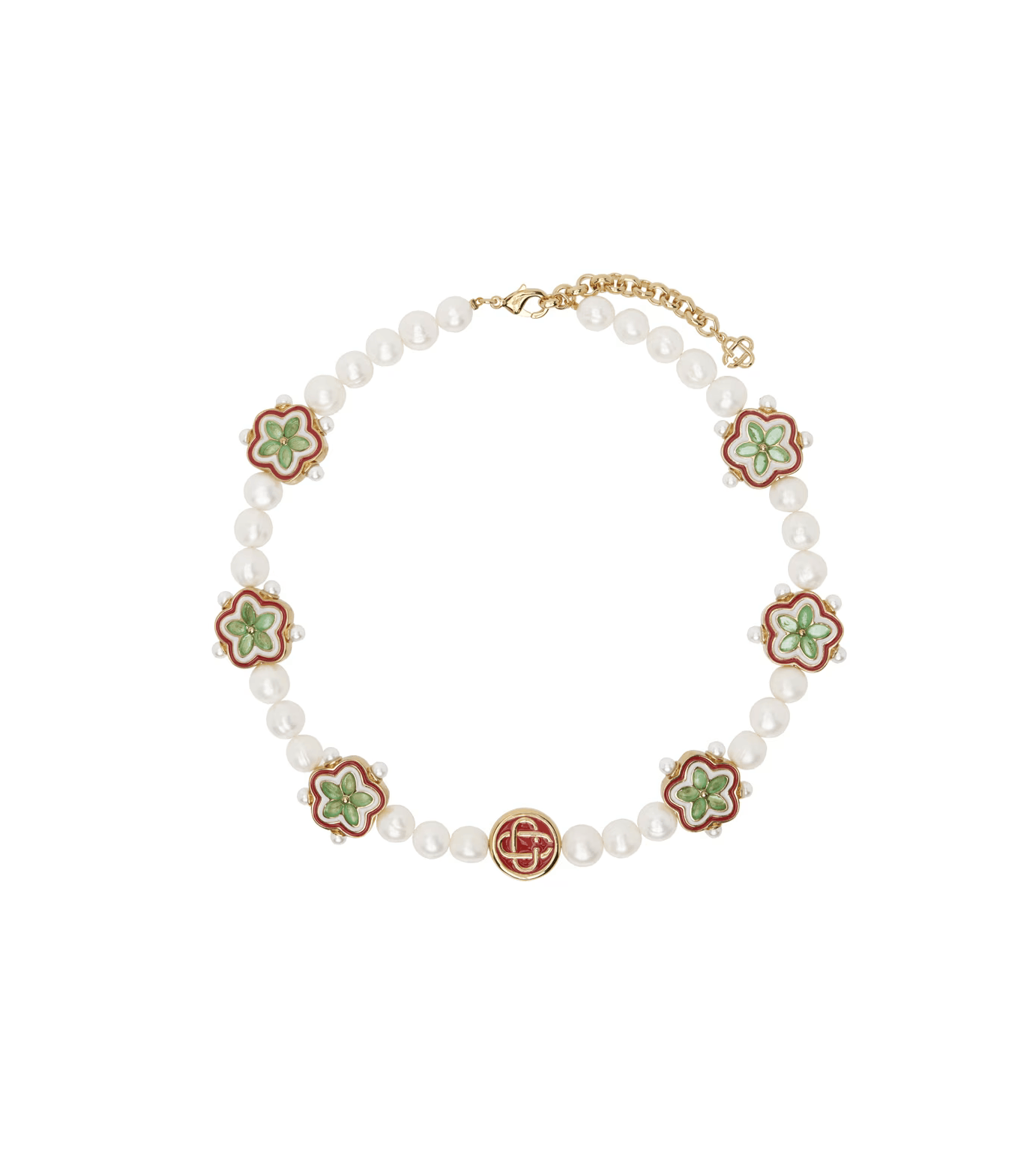 Casablanca CASABLANCA White & Gold Gradient Flower Short Necklace Size ONE SIZE - 1 Thumbnail