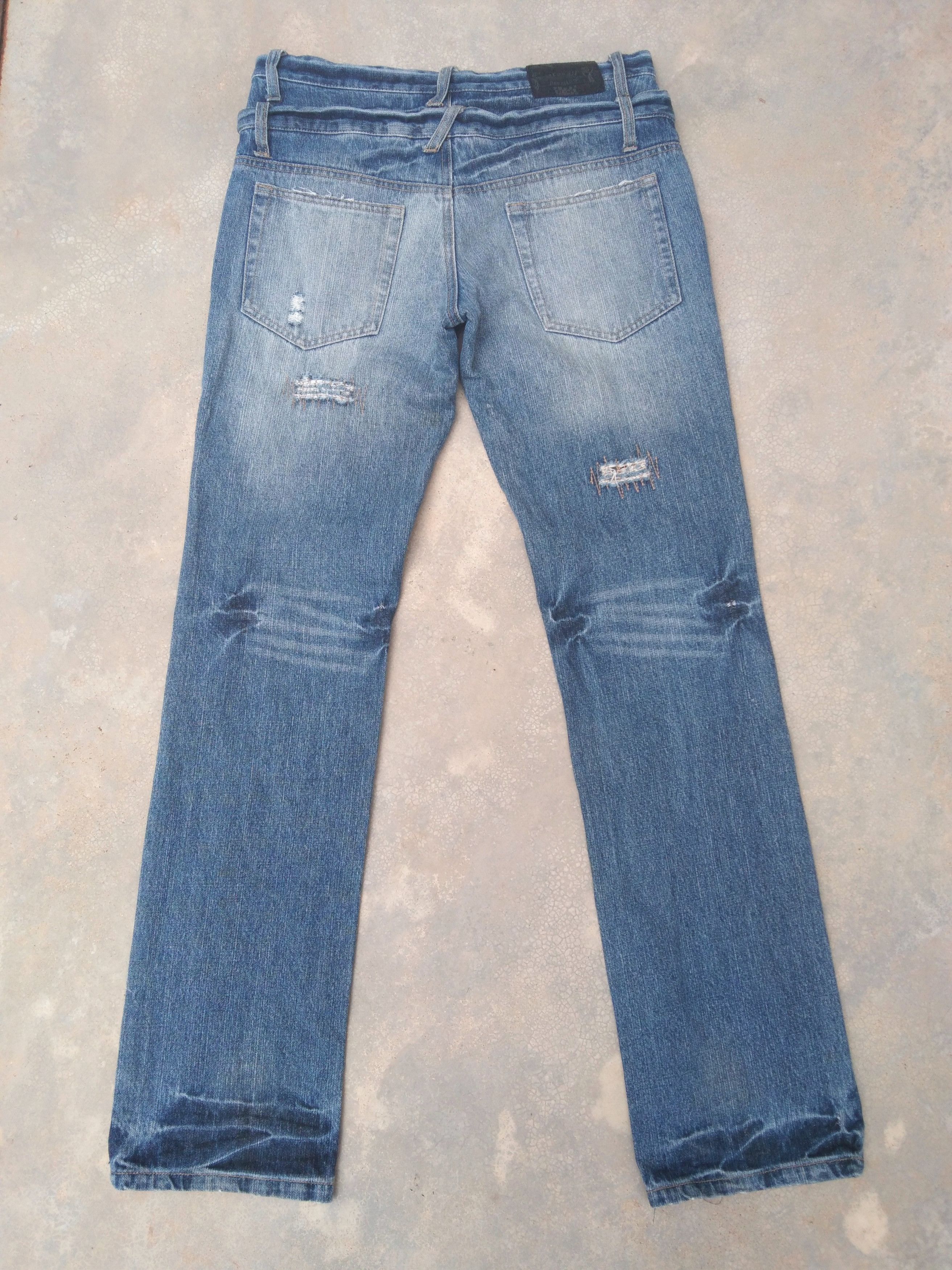 Japanese Brand Vintage Avant-garde Style Double Waist Punk Jeans 32x33 Size US 32 / EU 48 - 2 Thumbnail