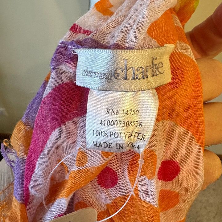 Other Charming Charlie Women's Orange Geometric Infinity Scarf Sp Size ONE SIZE - 4 Thumbnail